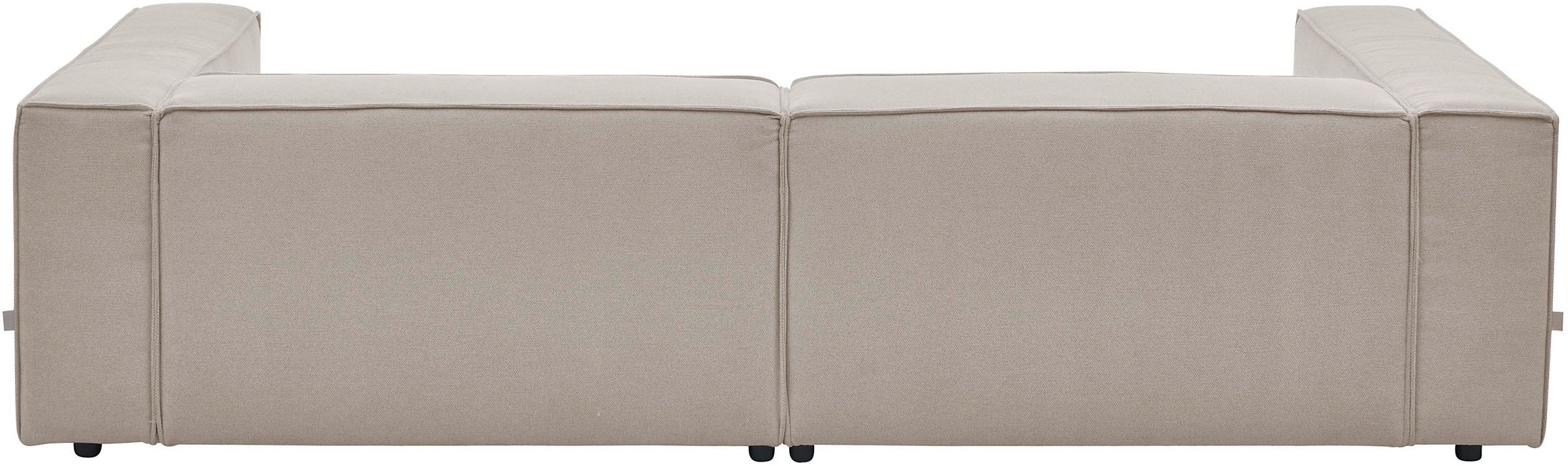 LeGer Home by Lena Gercke 3-Sitzer »PIARA, Couch mit Kedernaht, Sofa in Cord oder Leinenoptik«, schwarze Füsse, bequemer Sitzkomfort