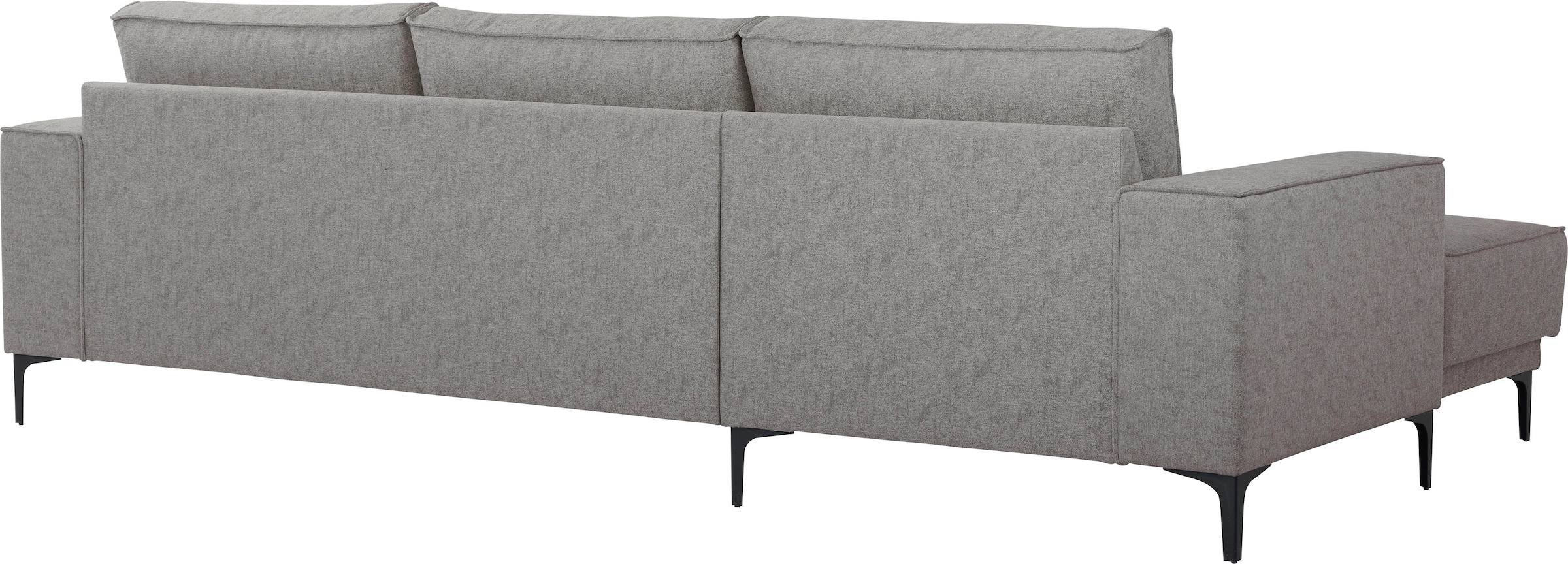 Places of Style Ecksofa »Polsterecke Oland, Struktur, Flachgewebe, Luxus-Microfaser, Boucle«, L-Form, 280 cm, Wellenunterfederung, Skandi-Design, Metallfüsse