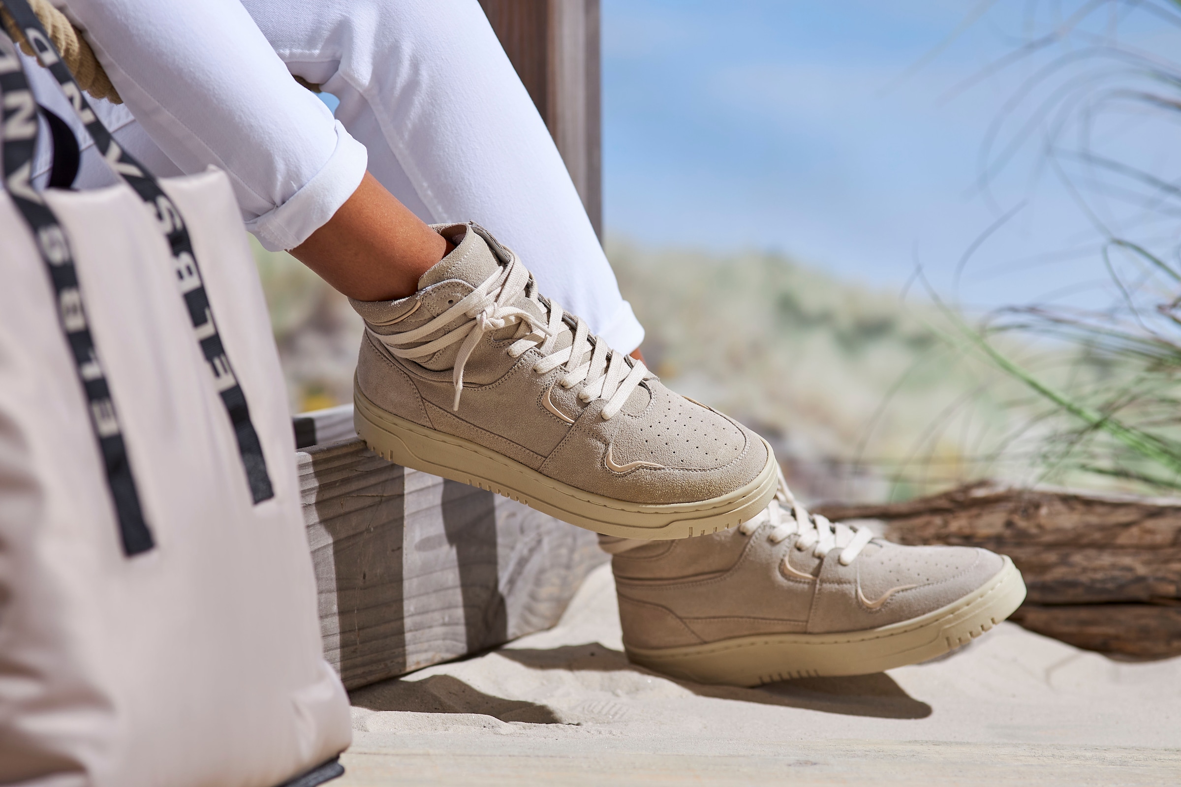 Elbsand Shopper »Schultertasche«, grosse Handtasche, Henkeltasche, Tragetasche, Badetasche VEGAN
