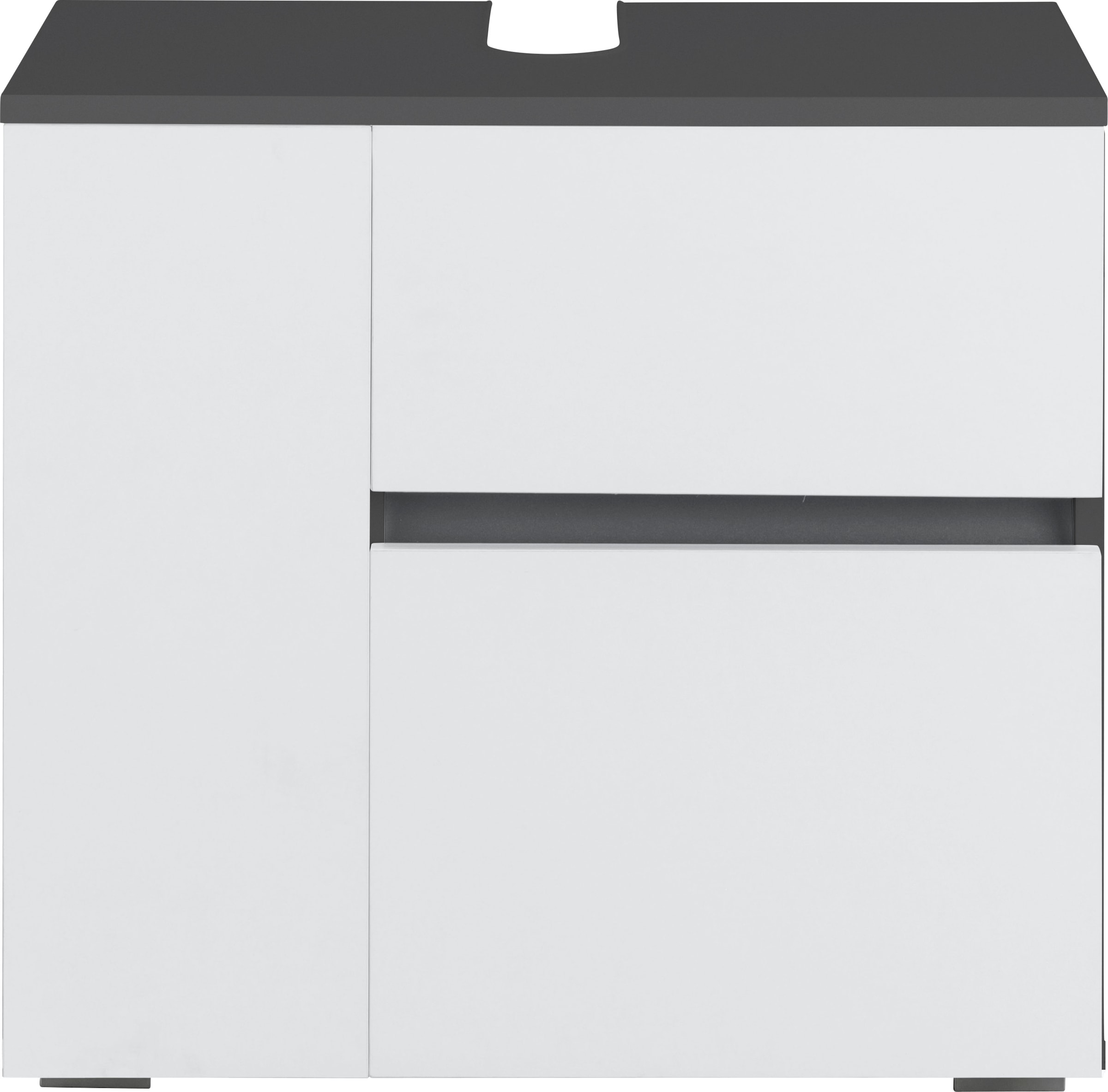 Home affaire Waschbeckenunterschrank »Wisla«, Siphonausschnitt, Tür Push-to-open-Funktion, Breite 60 cm, Höhe 55 cm