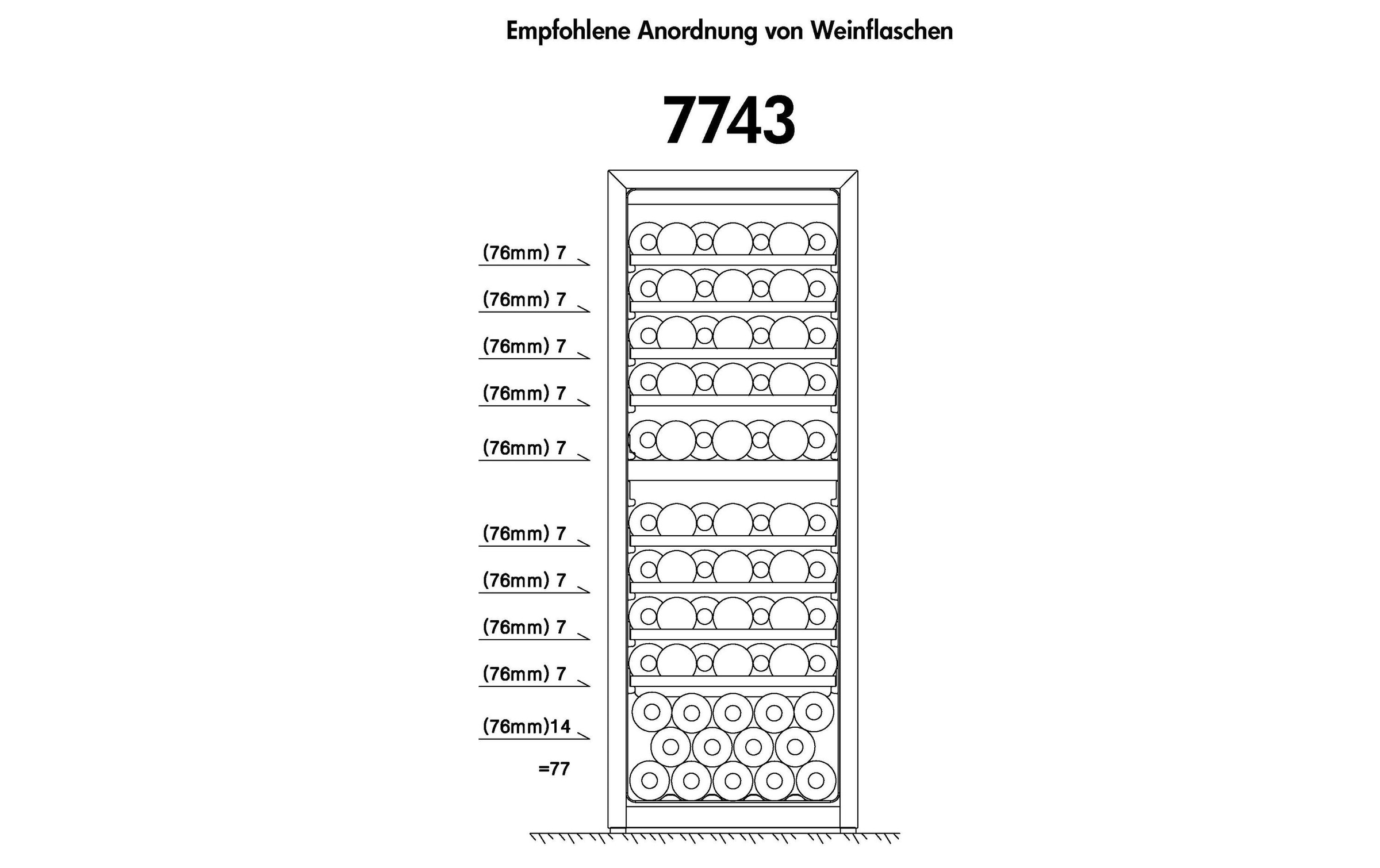 Trisa Weinkühlschrank »191l, links«, für 77 St. Standardflaschen á 075l, Holzart: Buche (Rumänien)