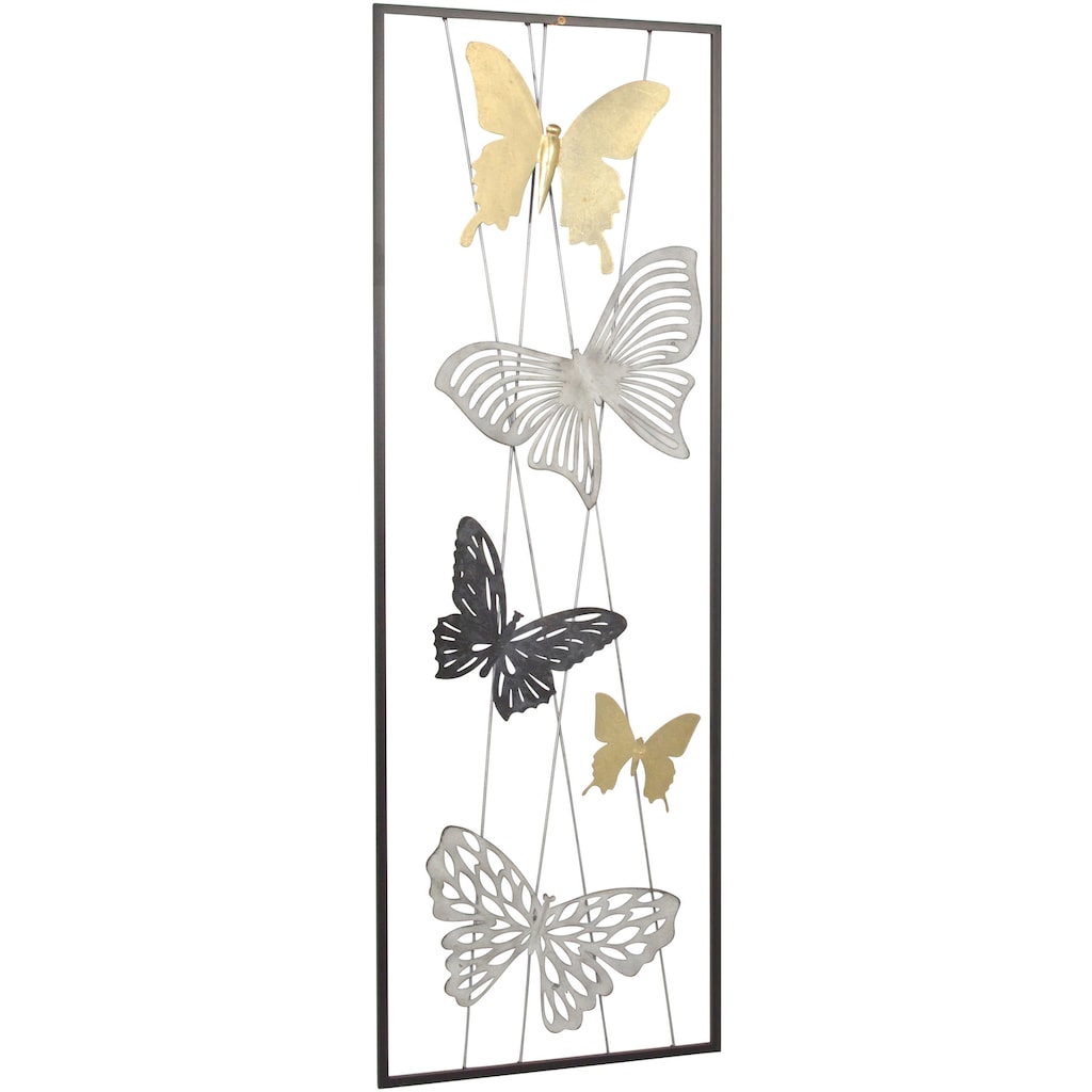 HOFMANN LIVING AND MORE Wanddekoobjekt, Wanddekoration aus Metall, Motiv Schmetterlinge