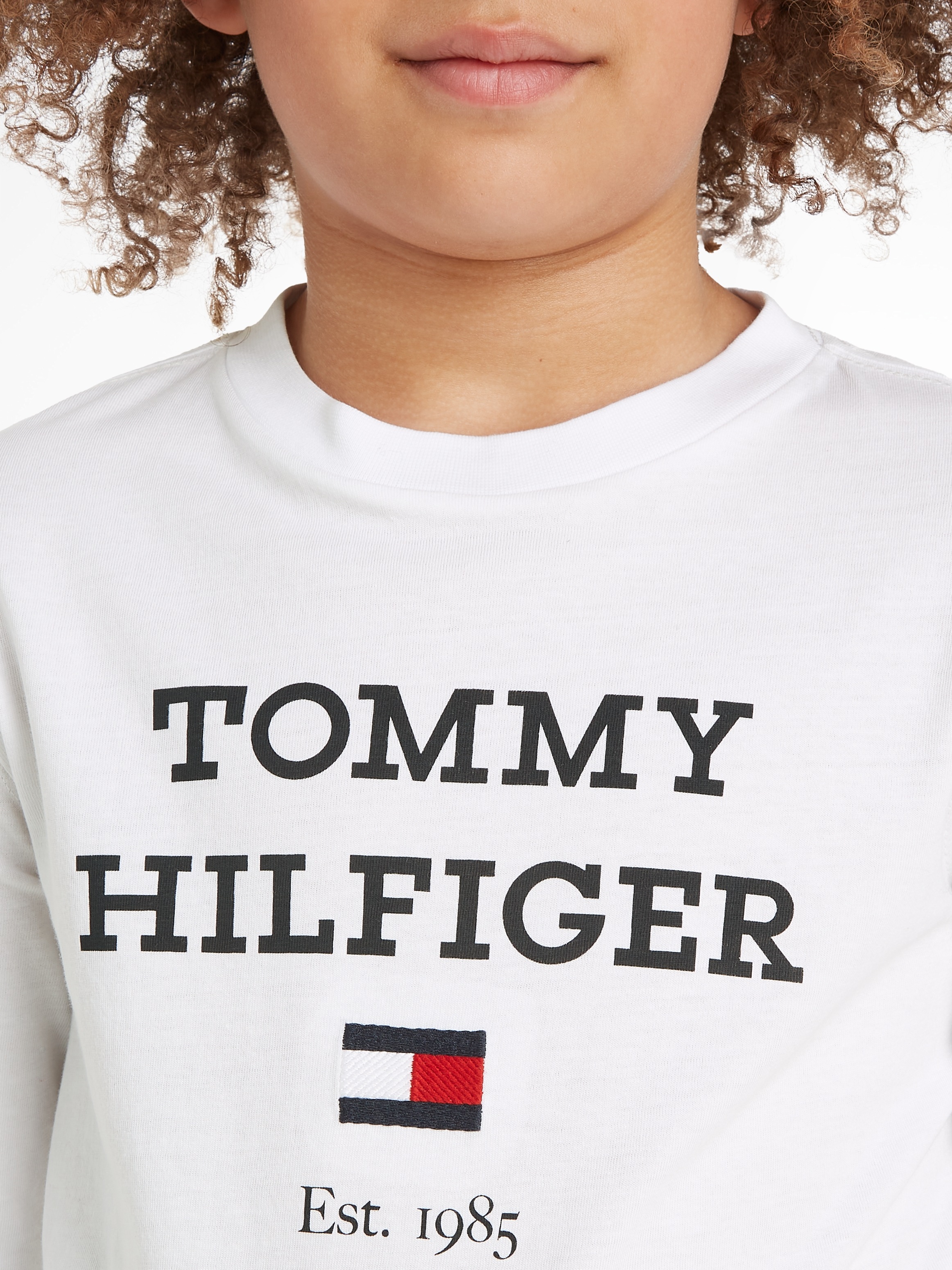 Tommy Hilfiger Langarmshirt »TH LOGO TEE L/S«, mit grossem Logo auf der Brust