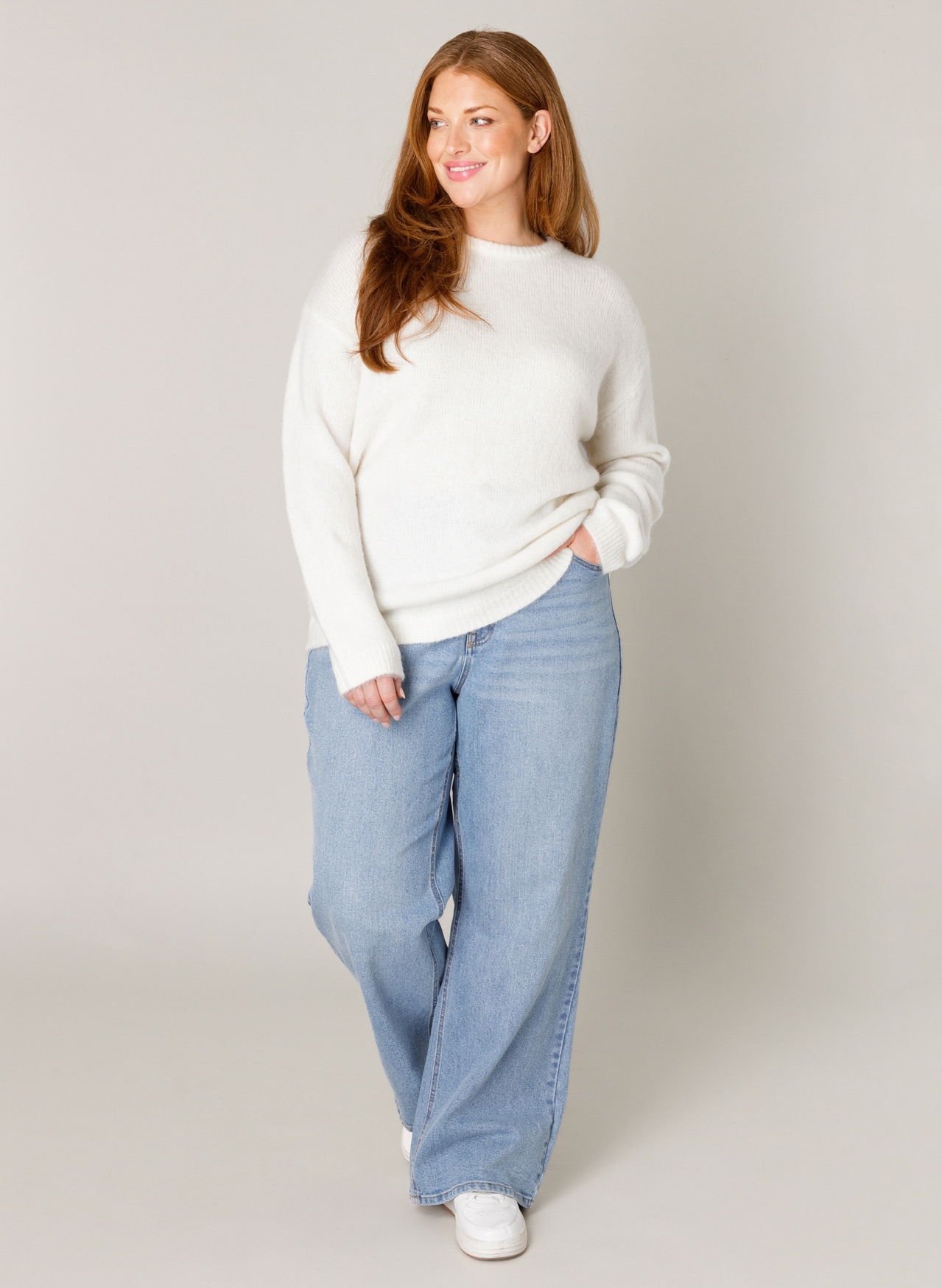 Base Level Curvy Strickpullover »Yanara«, mit Wolle und Elasthan