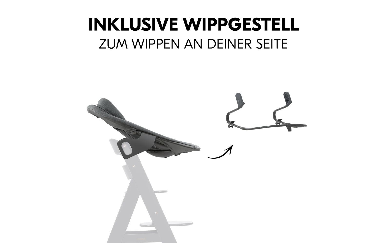 Hauck Hochstuhlaufsatz »Alpha Bouncer Premium Dark Grey« bis