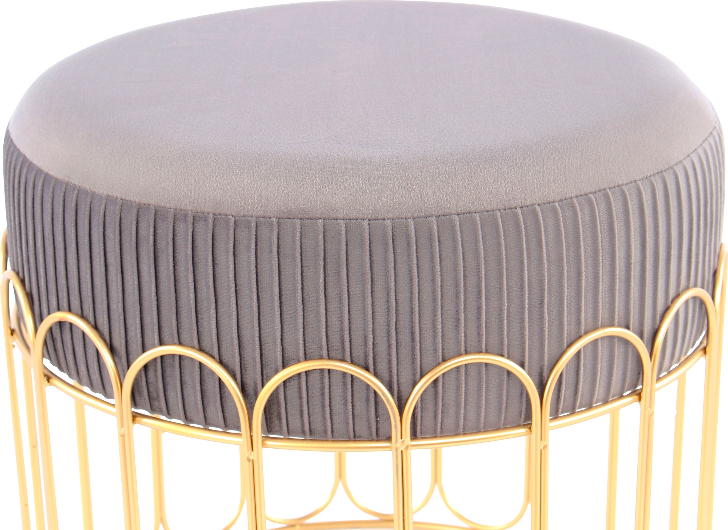 Kayoom Sitzhocker »Hocker Cleopatra 425, Design-Hocker Sitzfläche weich gepolstert«, (1 St.), samtweich, dekorativ, elegantes Design, edle Optik