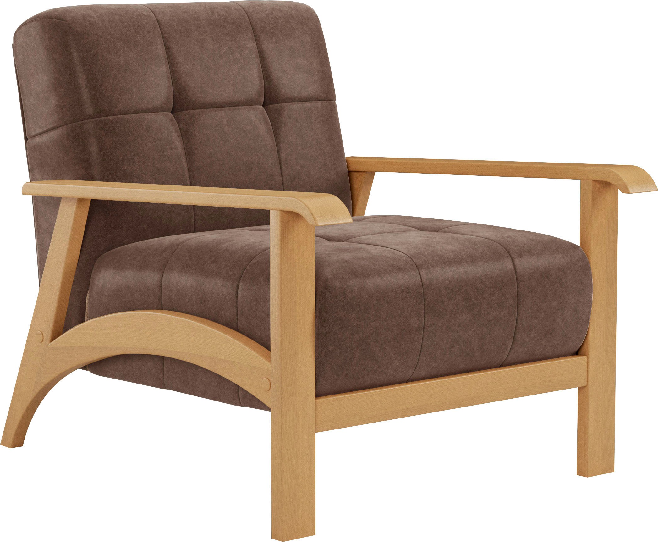 sit&more Sessel »Billund«, Armlehnen aus eichefarbigem Buchenholz, verschiedene Bezüge und Farben