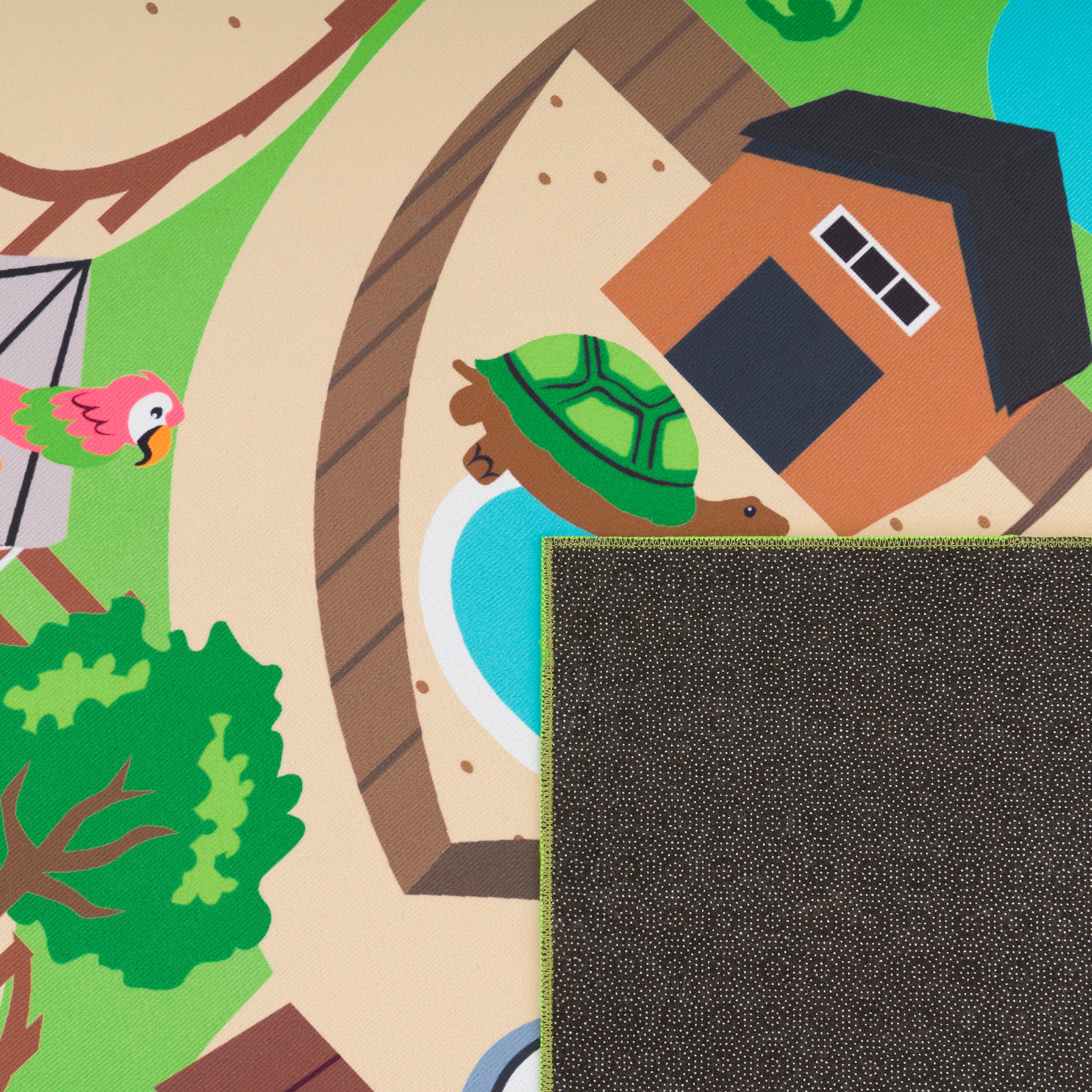 Paco Home Kinderteppich »Bino 563«, rund, 4 mm Höhe, Kurzflor, Strassen-Spiel-Teppich, Motiv Zoo, Kinderzimmer
