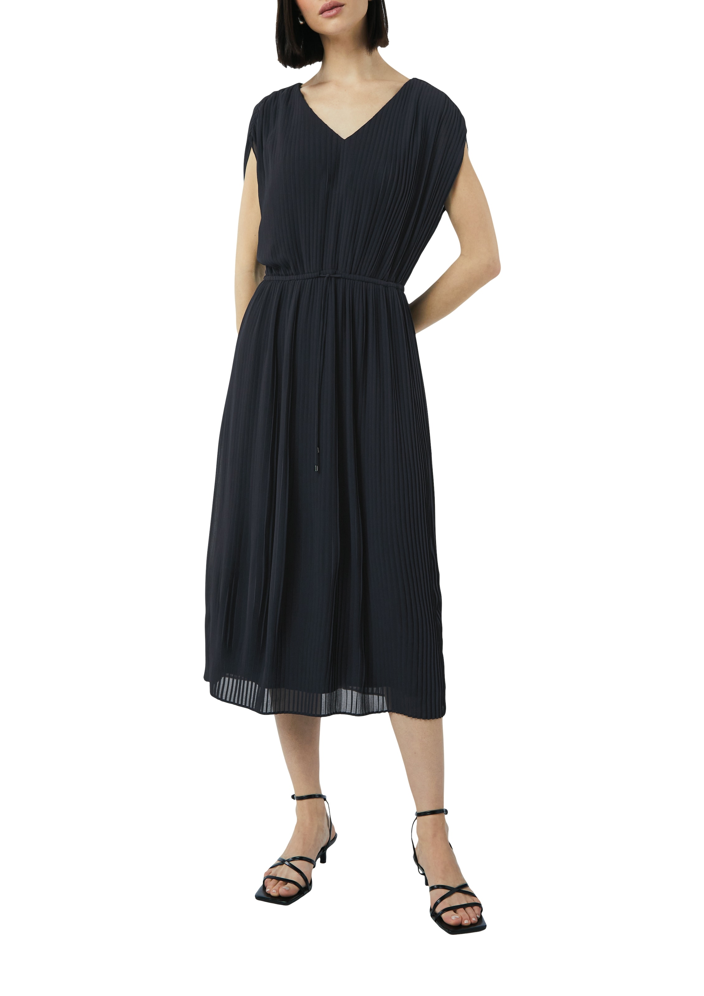 Comma Midikleid Ohne Taschen ohne Ärmel und mit Kordel