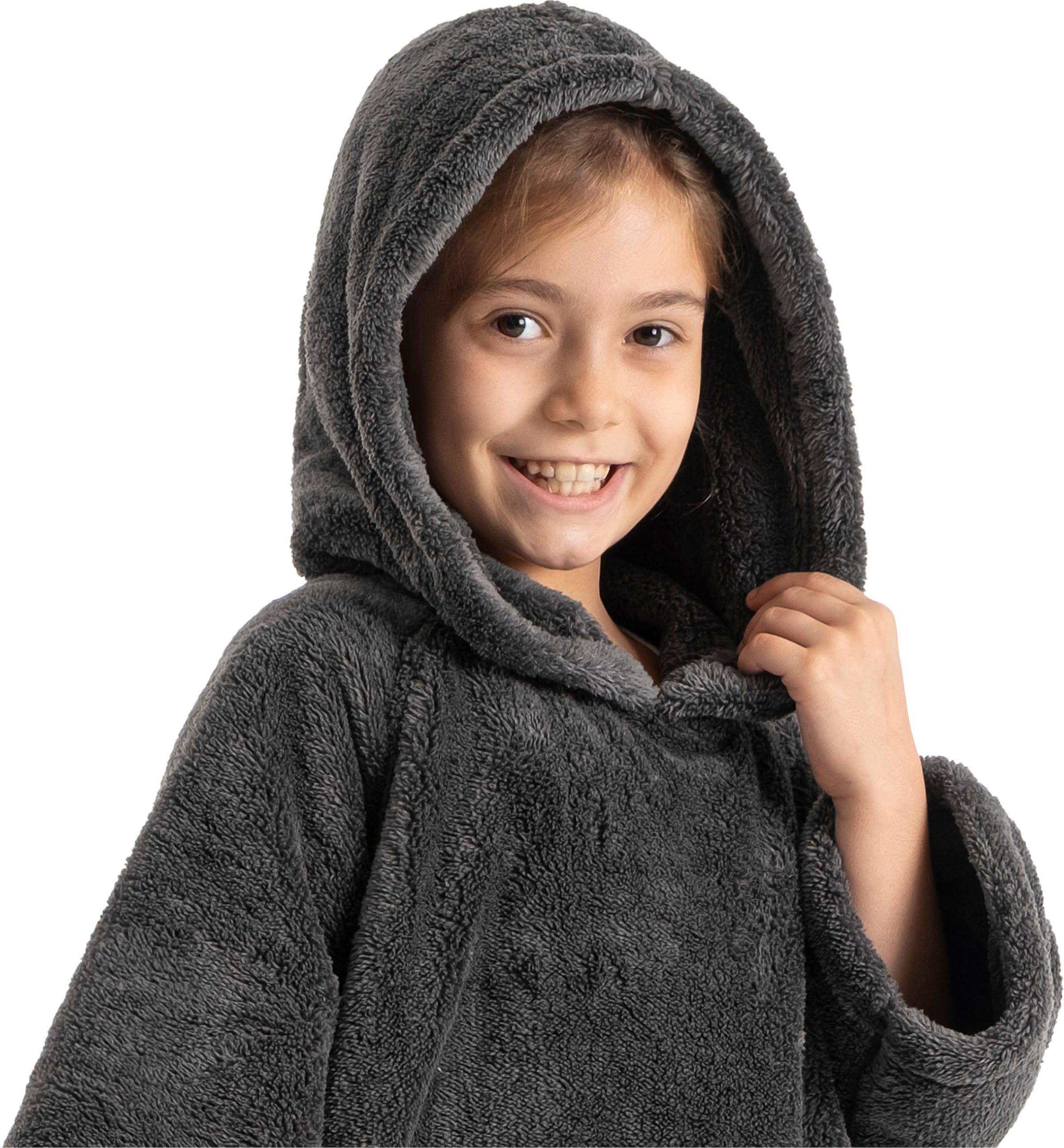 my home Badeponcho »Lillou, für Kinder, ideal für Urlaub oder im Schwimmbad«, (1 St.), weich und kuschelig, Fleece, plüsch, Surfponcho