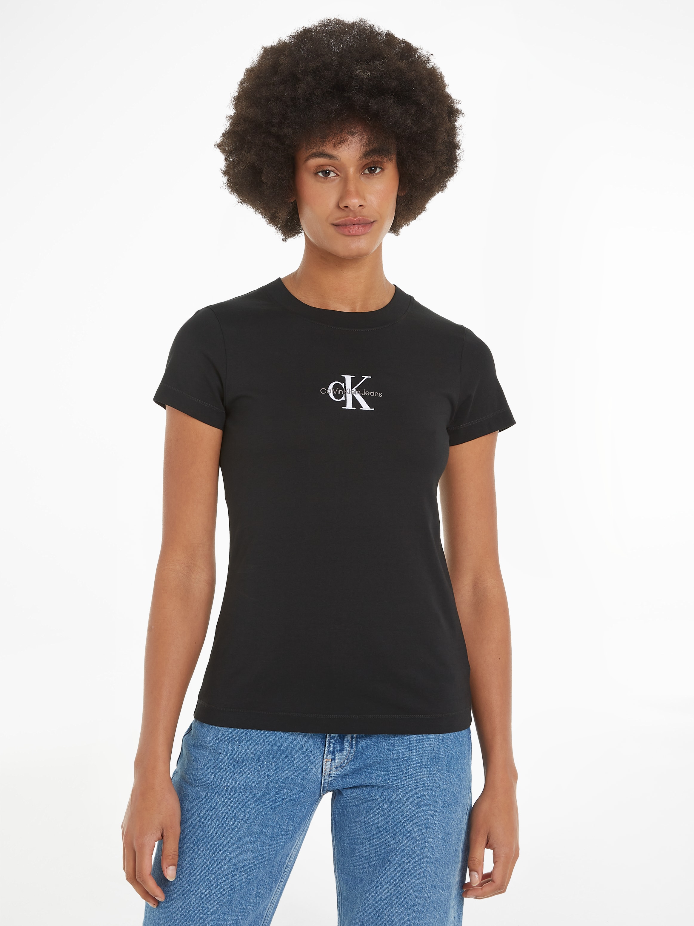 Calvin Klein Jeans T-Shirt »MONOLOGO SLIM TEE«, mit Logoprägung