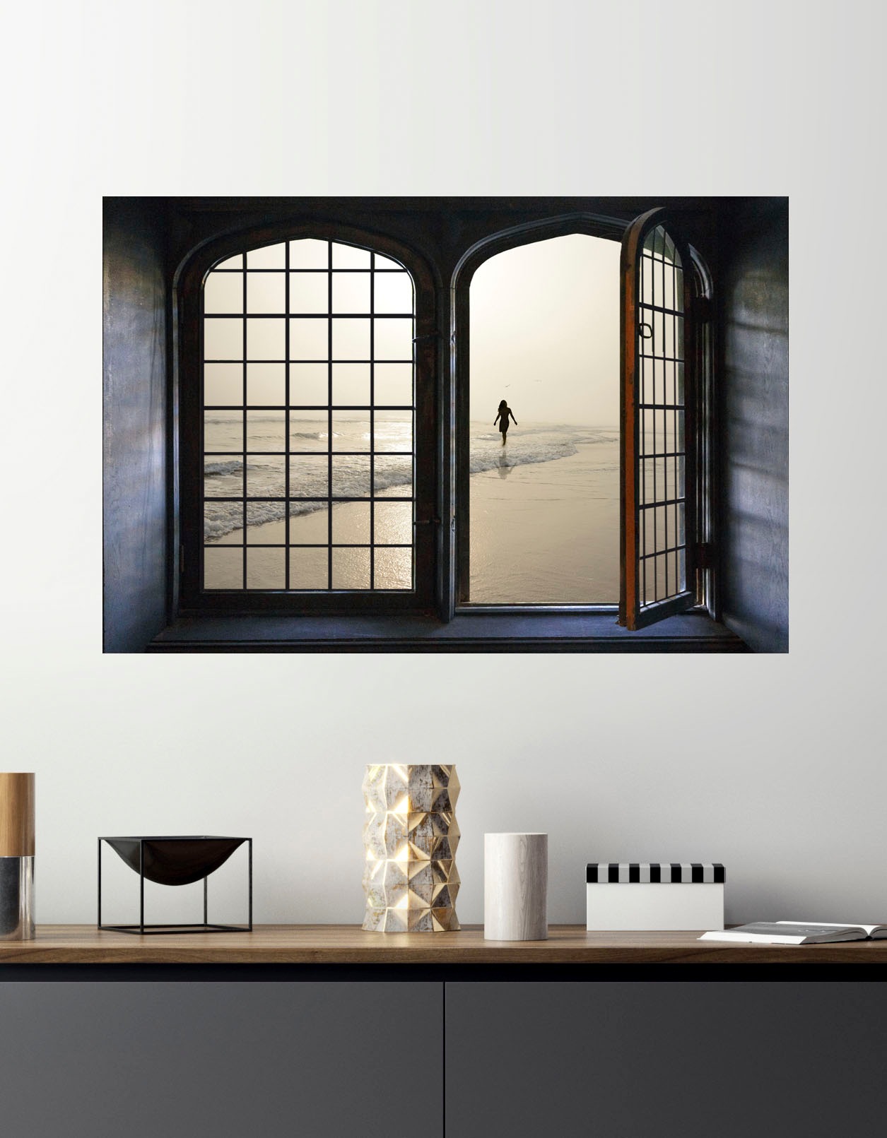 queence Wandsticker »Nostalgie«, Wandsticker, Wandbild, selbstklebend, 3D, Fenster