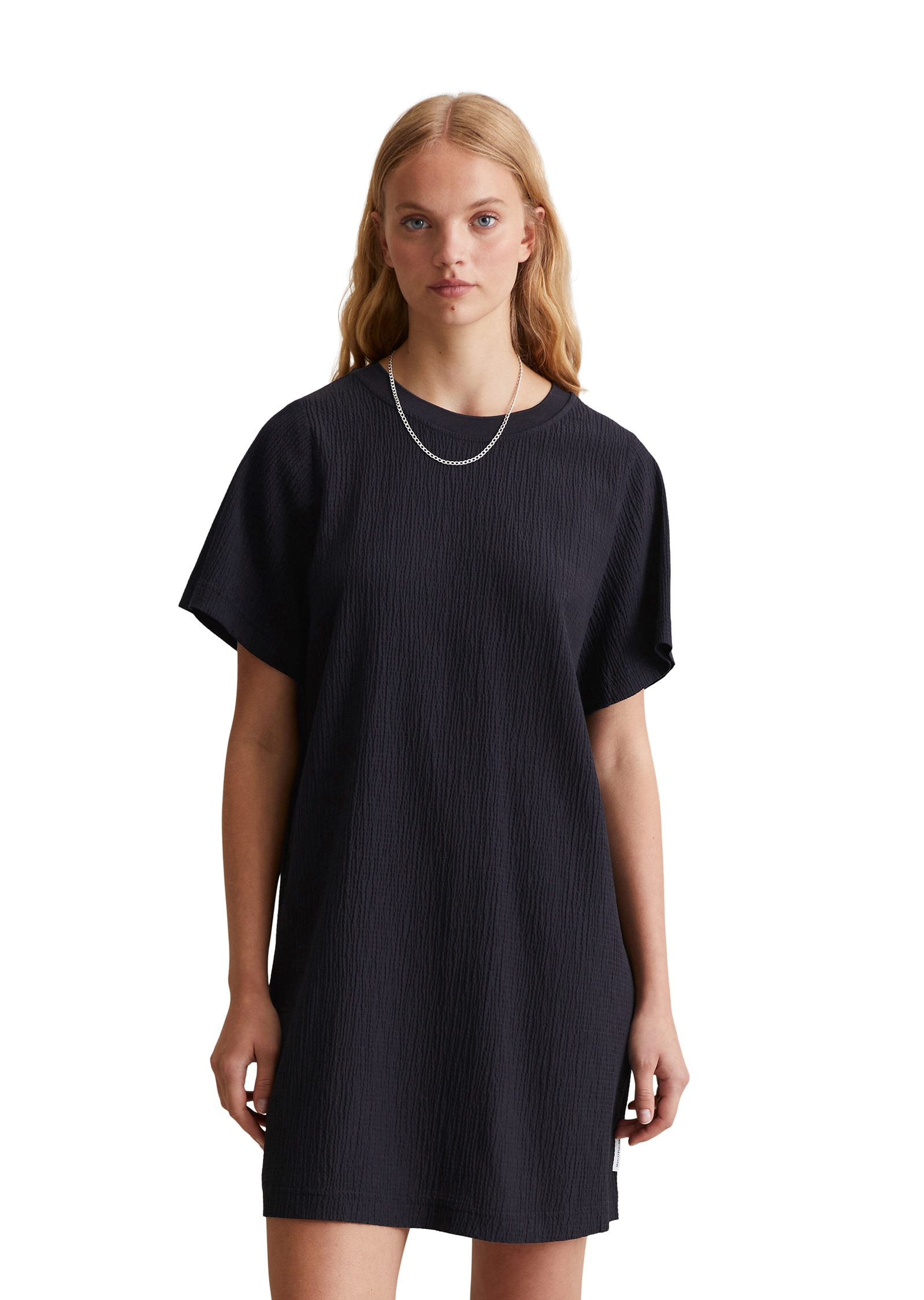 Marc O'Polo DENIM Midikleid Crinkle-Optik, nicht gefüttert, im T-Shirt-Stil