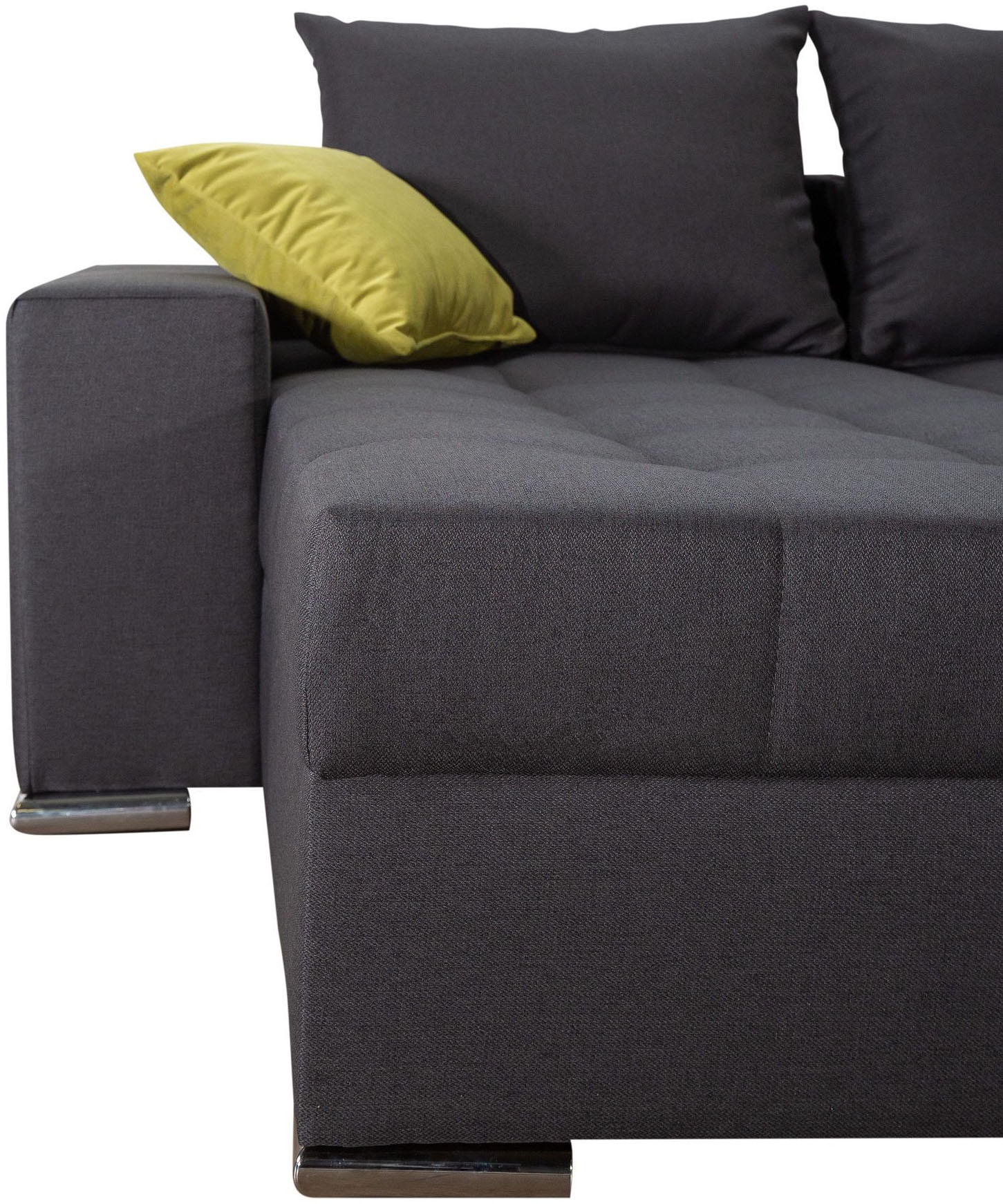 COLLECTION AB Wohnlandschaft »Josy XL U-Form, B: 313 cm in Flachgewebe, Struktur, Kunstleder«, mit Bettfunktion, Bettkasten & 2 Zierkissen, Federkern