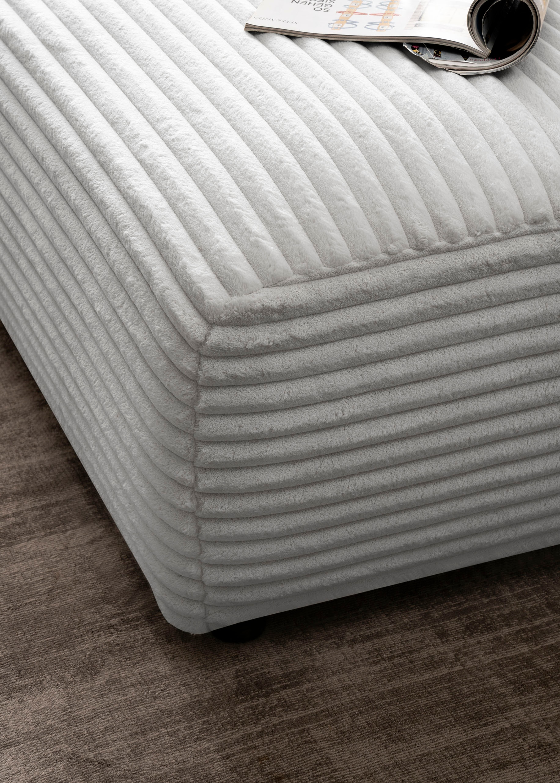 andas Hocker »BAKELS, Polsterhocker in Cord oder Boucle-Stoff«, zur Serie BAKELS, Hocker stellbar zum Schlafsofa (Krokodilverbinder)