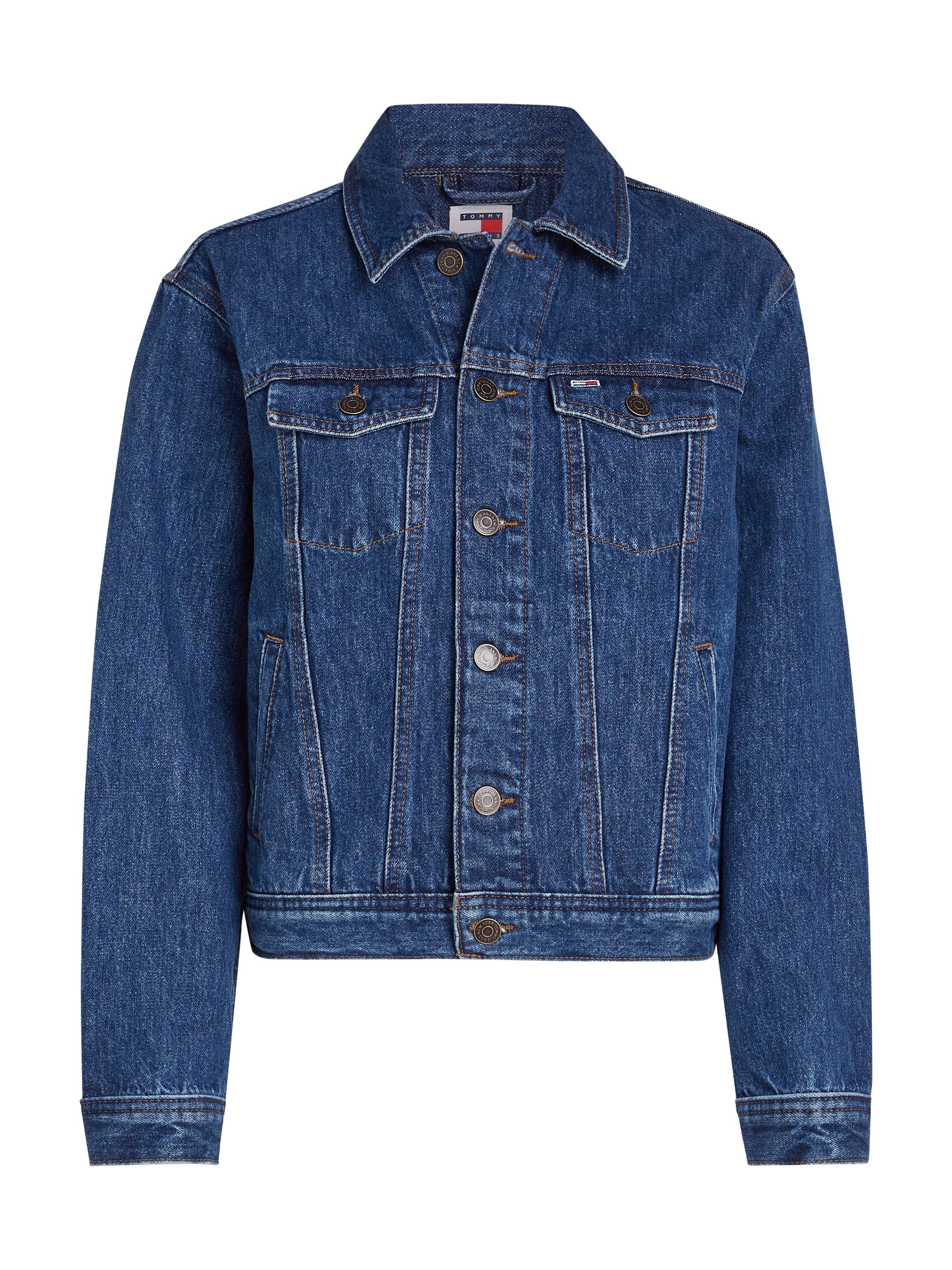 Tommy Jeans Jeansjacke »MOM CLS JACKET BH0056«, mit Tommy Jeans Flagge