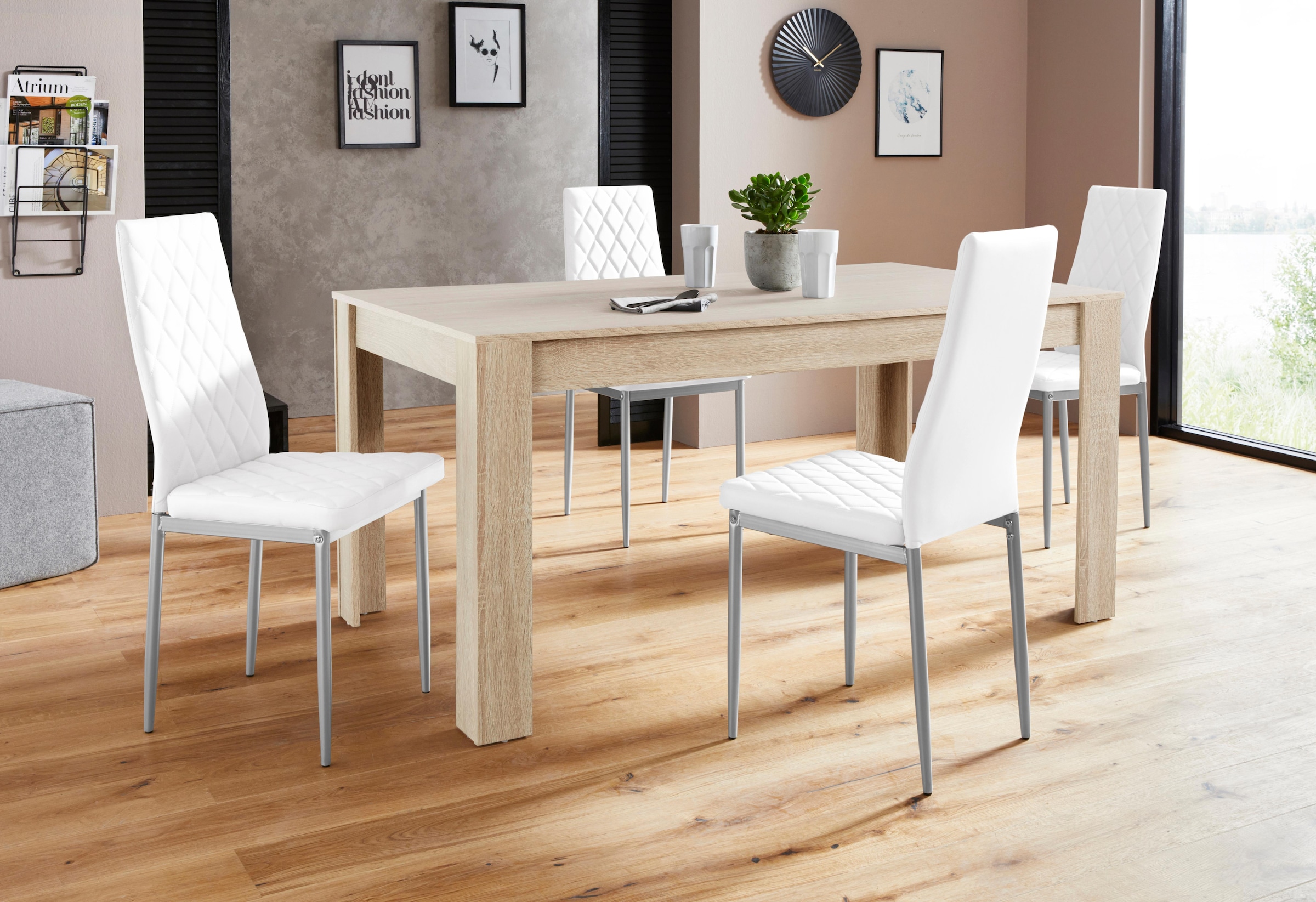 INOSIGN Essgruppe »Lynn160/Brooke«, (Set, 5 tlg.), Tisch mit 4 Stühlen