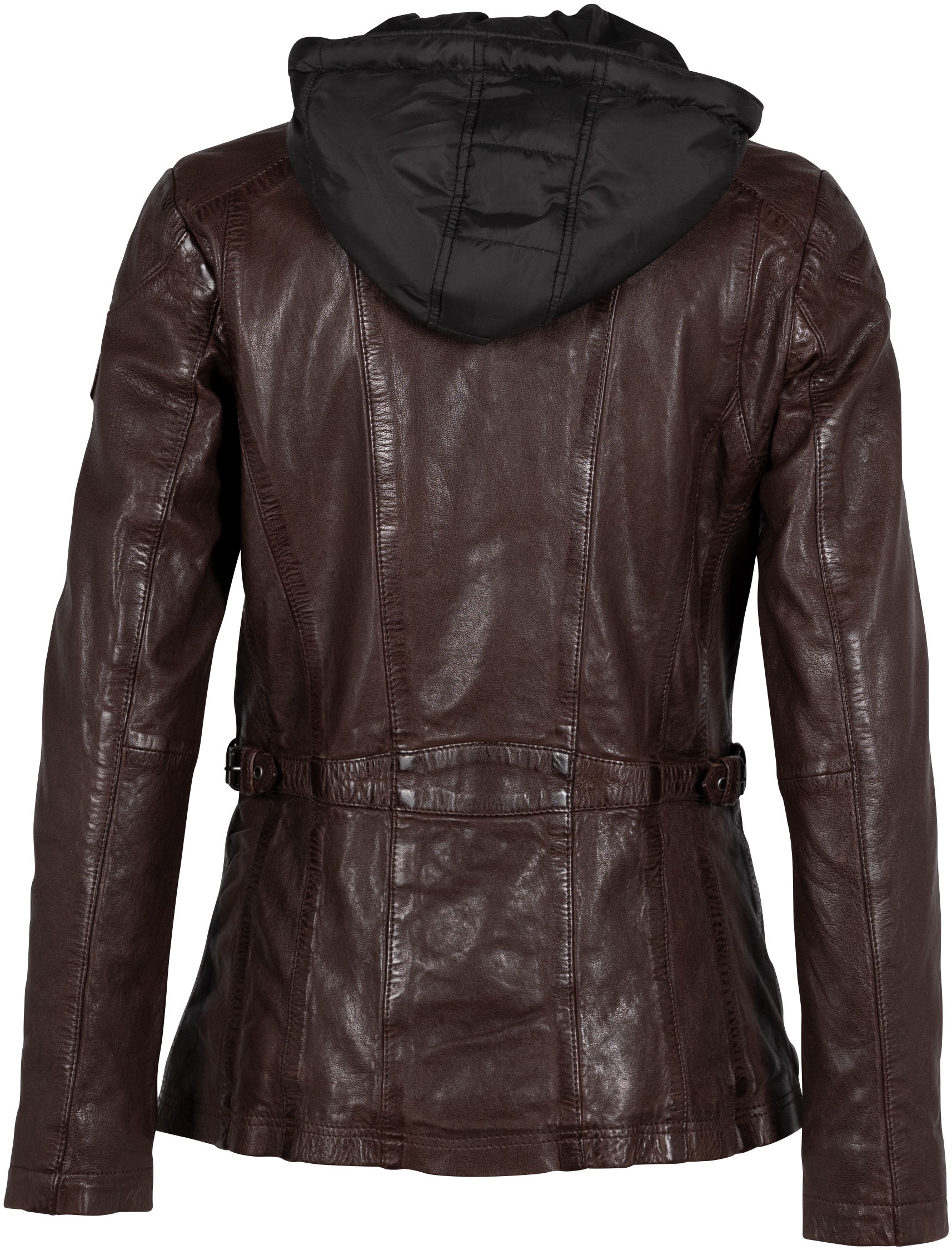 Mauritius Lederjacke »GWAllmut«, mit Kapuze, mit 2-Wege-Reissverschuss, Kapuze, Zipper-Details, Wattierung