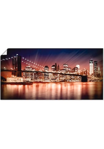 Artland Wandbild »Manhattan Sonnenuntergang«, Brücken, (1 St.), als Alubild,... kaufen