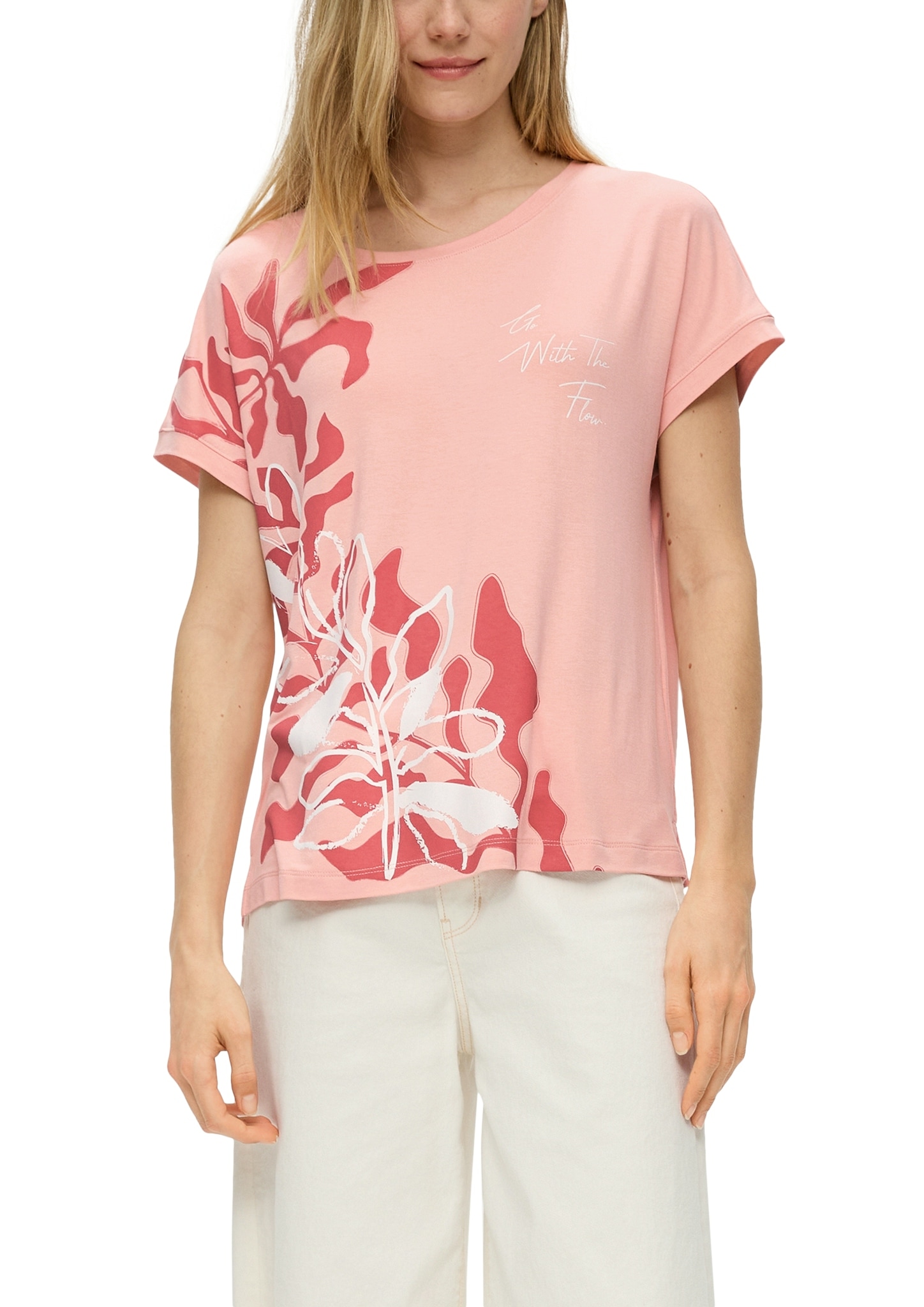 s.Oliver Print-Shirt, mit grossem Floral-Print