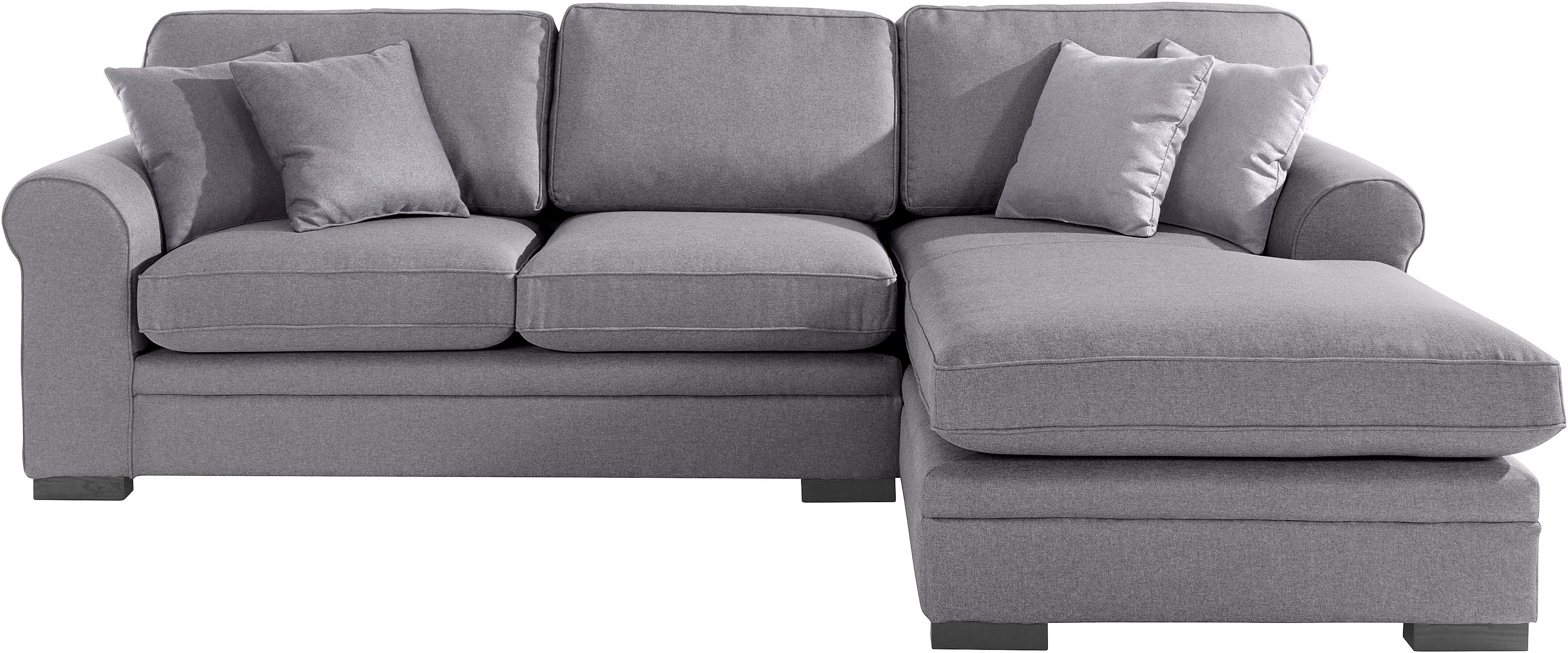 Home affaire Ecksofa "Broughton L-Form" weicher Sitzkomfort, incl. 4 Zierkissen, Keder