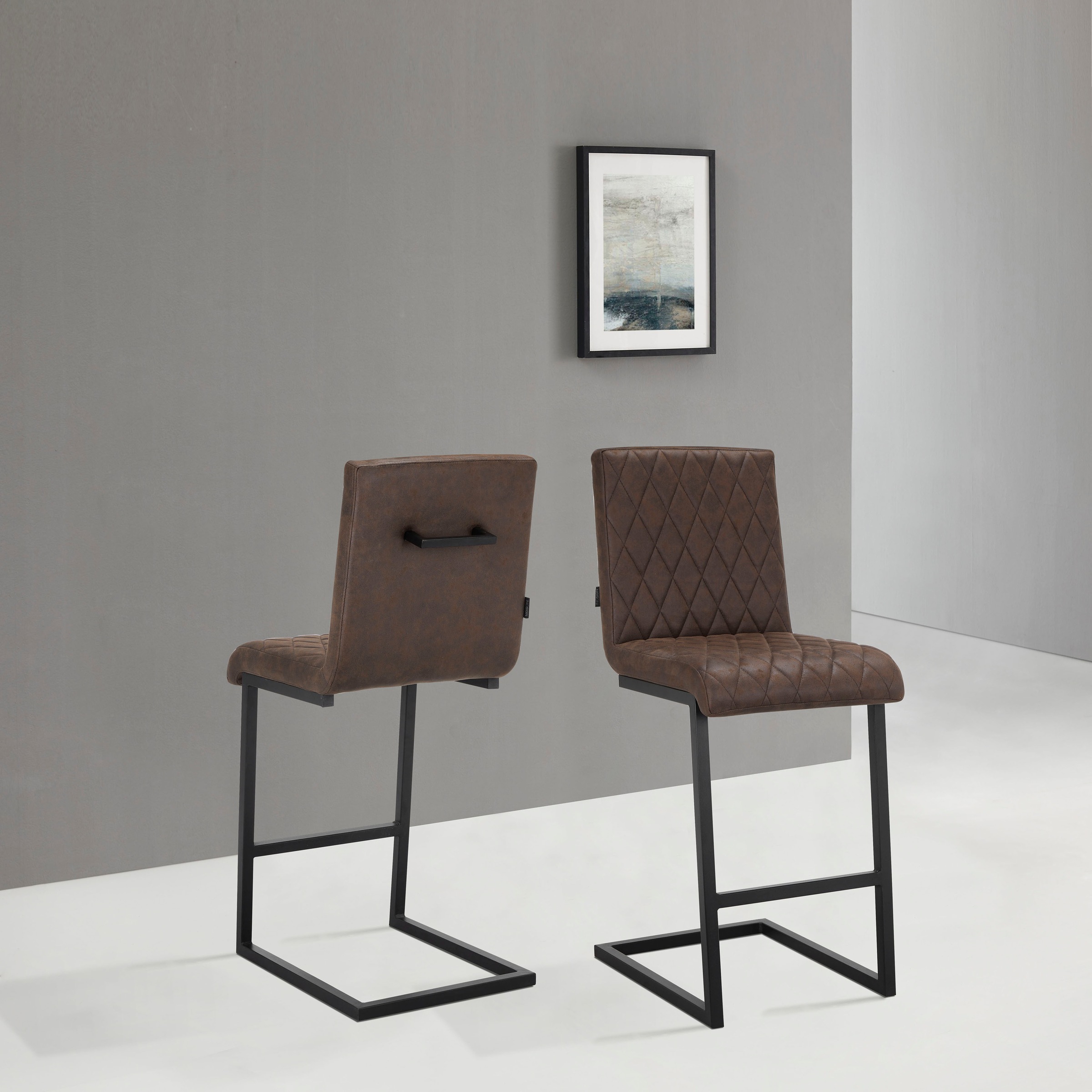 OTTO home Bistrostuhl "Janelle" () 2 Stk.Sitz und Rücken gepolstert, Nähte am Sitz und Rücken, Sitzhöhe 65 cm