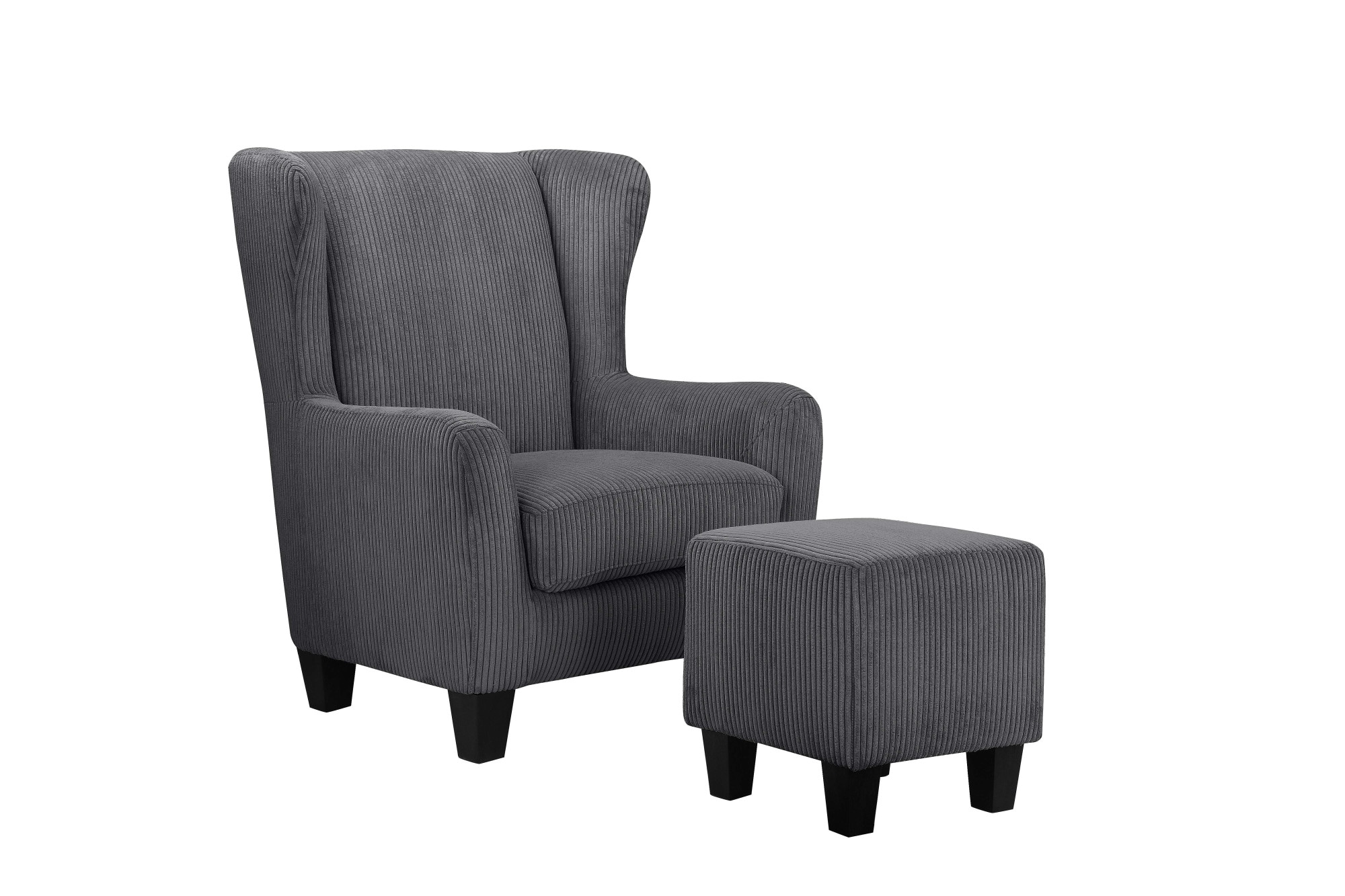 Home affaire Ohrensessel »Chilly, Sessel mit Hocker und Federkern-Polsterung,«, (Set, 2 St., bestehend aus Sessel und Hocker), in Cord und Microfaser-Bezug, Unser Dauertiefpreis