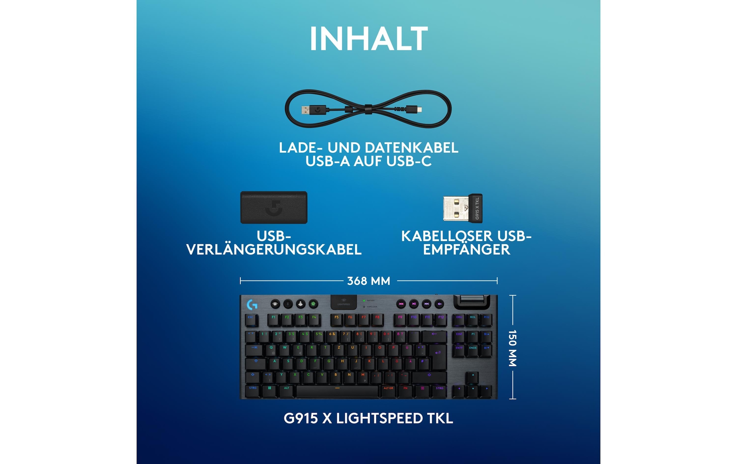 Logitech Gaming-Tastatur »G915 X Lightspeed TKL GL Tactile«