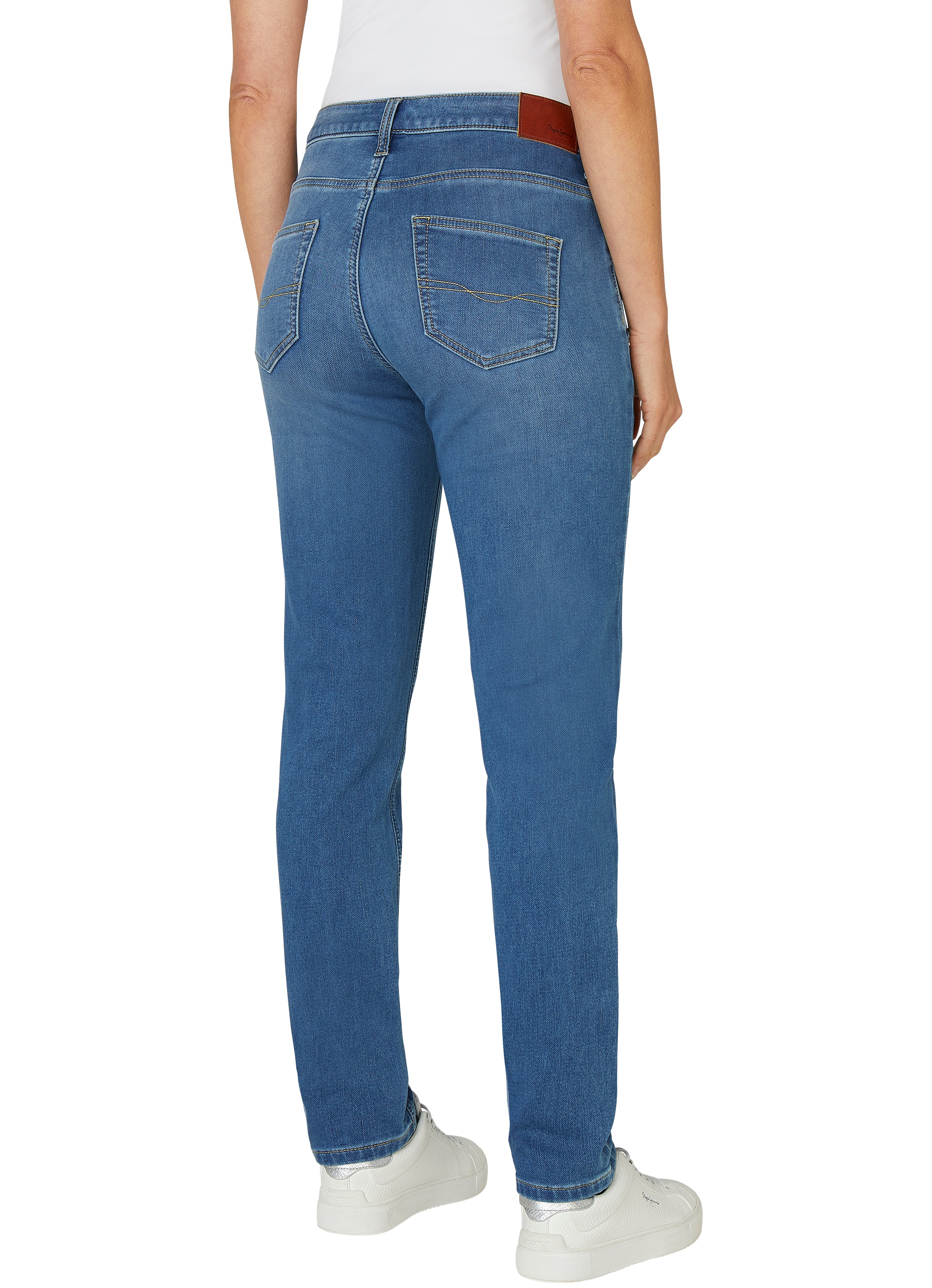 Pepe Jeans Tapered-fit-Jeans »TAPERED GYMDIGO MW CAREY«, mit Passe vorn