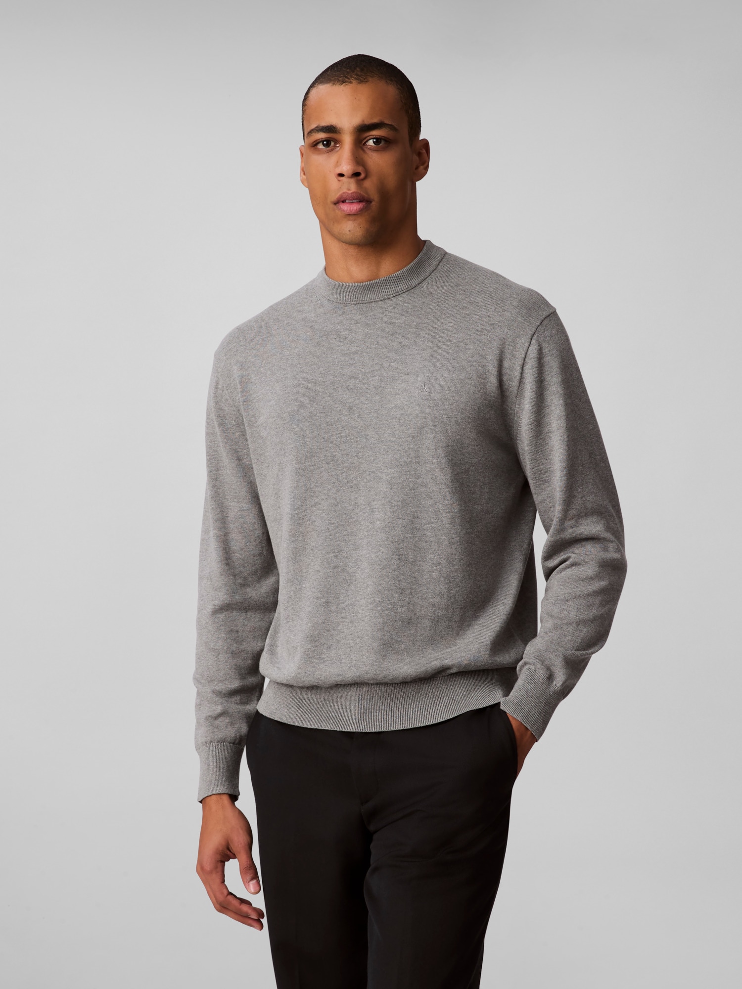 Calvin Klein Jeans Strickpullover »LS EZ COTTON CREWNK SWEATER 12GG« Mit Rundhalsausschnitt