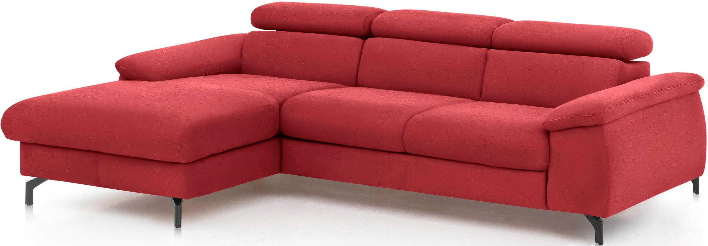 COTTA Polstergarnitur »Komaris L-Form«, (Set), Set bestehend aus: Ecksofa mit Kopfteilverstellung & Hocker