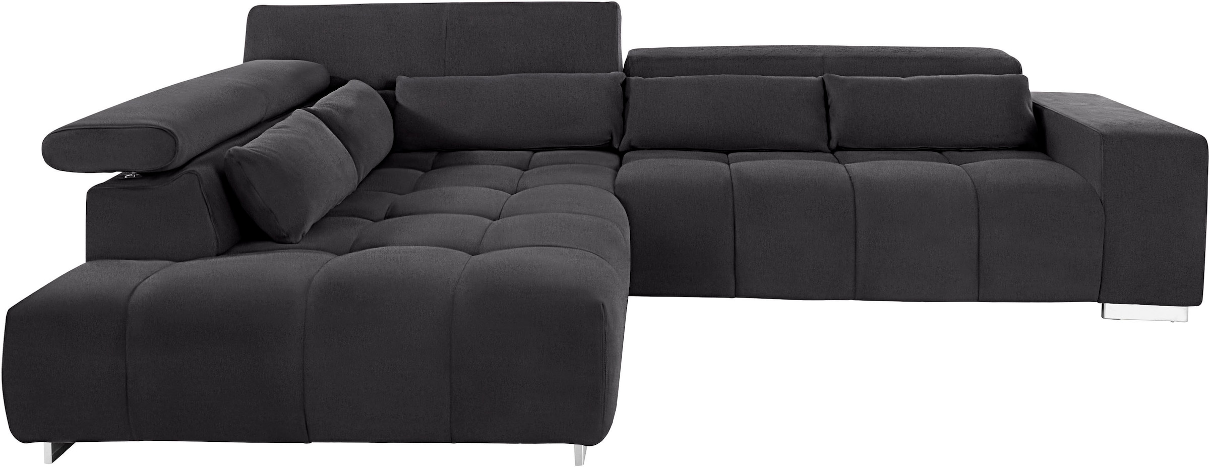 COTTA Ecksofa »Orion L-Form«, mit Ottomane, inklusive verstellbarer Kopfstützen und 5 Nierenkissen
