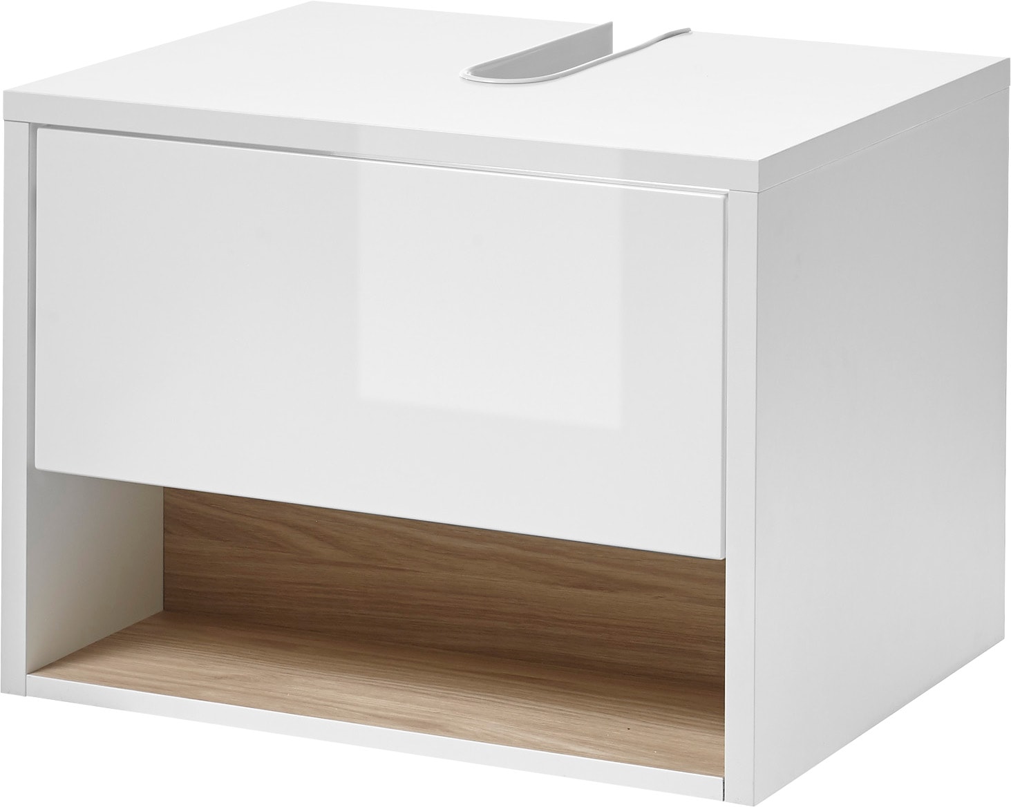 Places of Style Badmöbel-Set »Studio Line, Bad im modernen Design, 2-teiliges Badezimmer«, (2 St.), Unterschrank und Spiegel, in zwei Farben verfügbar, viel Stauraum