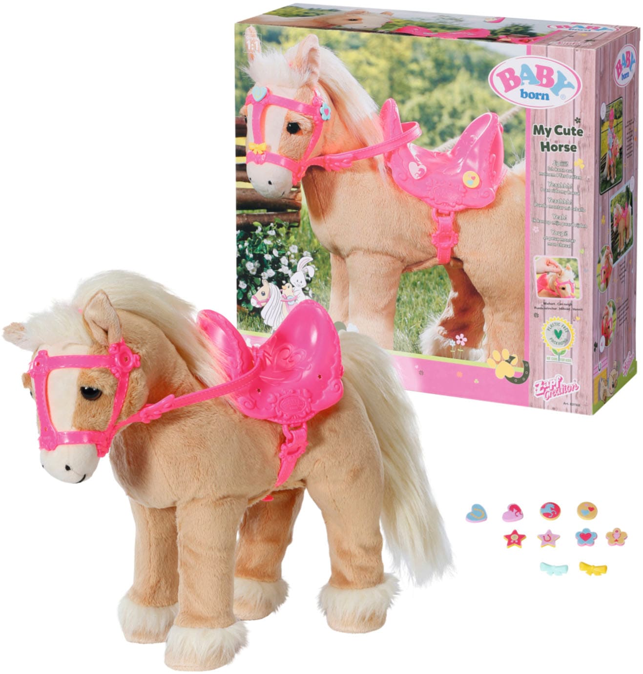 ❤ Baby Born Plüschfigur »My Cute Horse«, mit Sattel, Zaumzeug und Pins  kaufen im Jelmoli-Online Shop