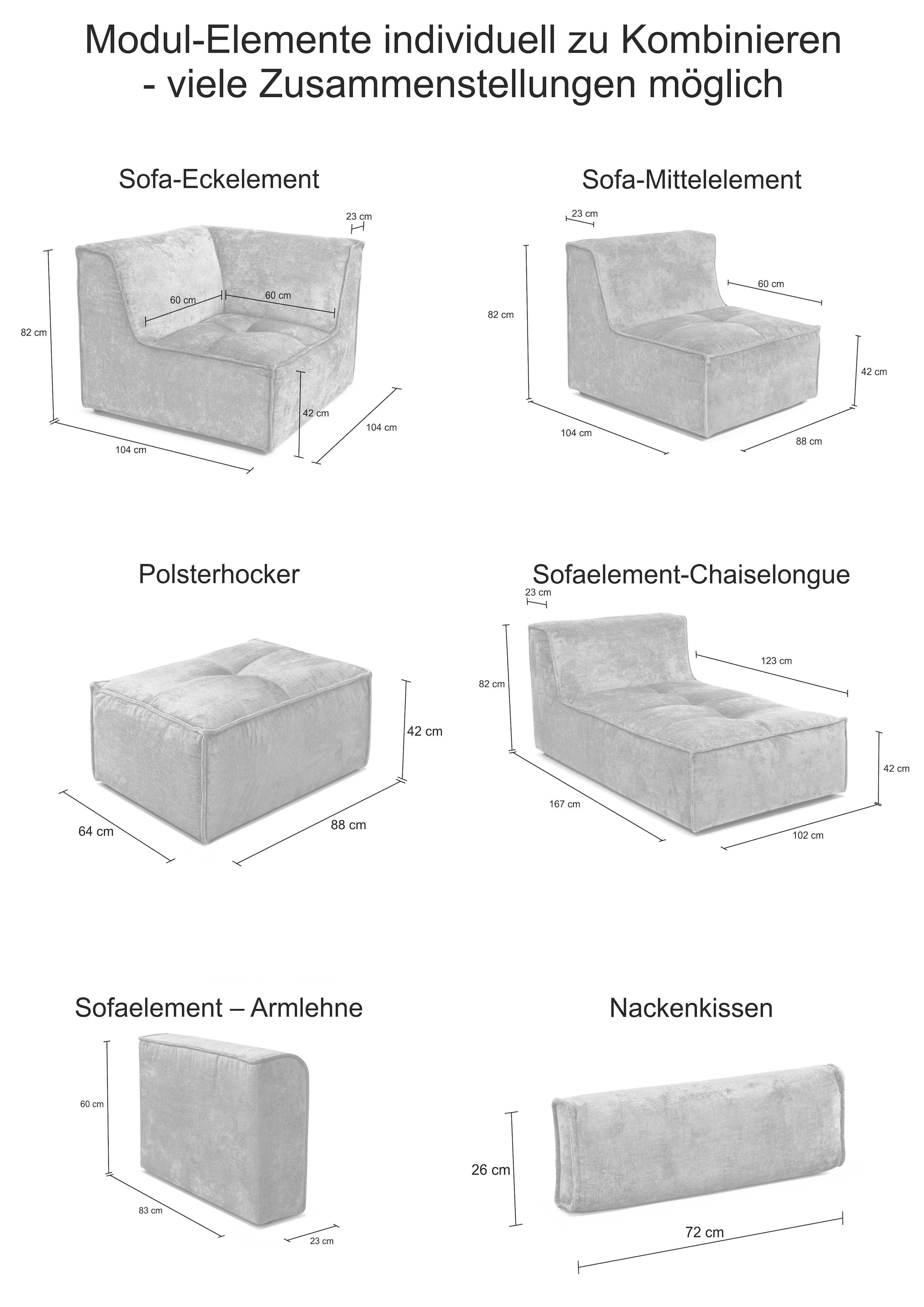 RAUM.ID Polsterhocker »Monolid«, (1 St.), als Modul oder separat verwendbar, für individuelle Zusammenstellung