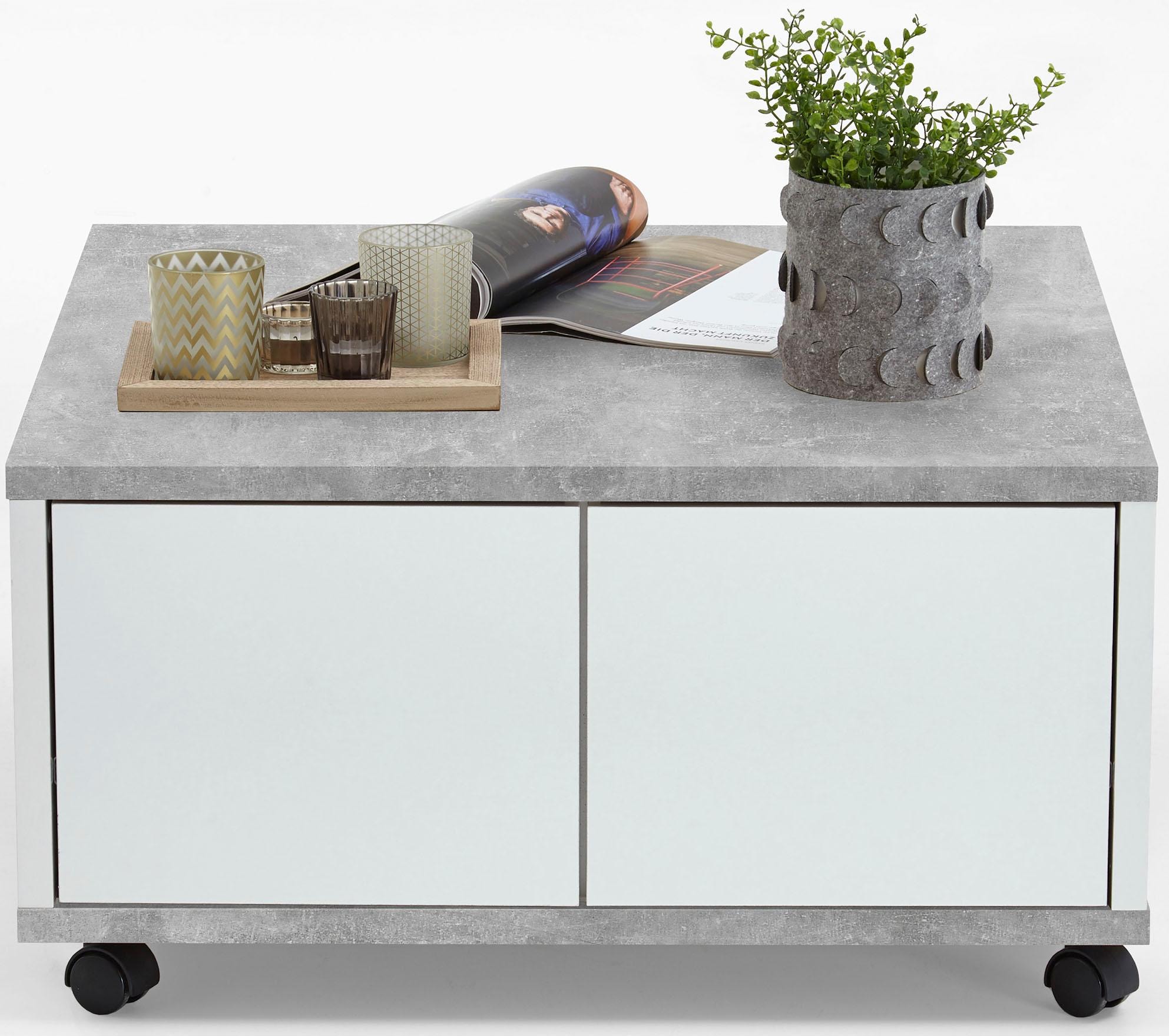 FMD Couchtisch »Twin«, mit Schubladen, bietet Stauraum, mit Rollen, Breite: 70 cm