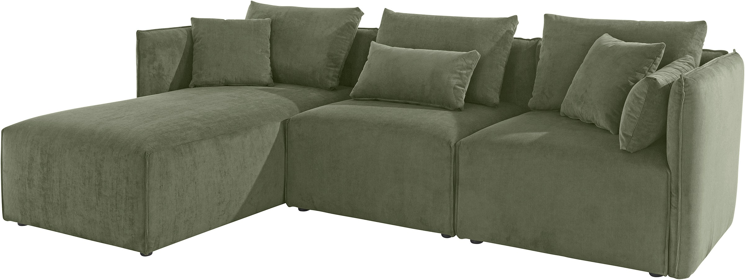 elbgestoeber Ecksofa »Elbdock«, (3 St.), zusammengesetzt aus Modulen, in vielen Bezugsqualitäten und Farben