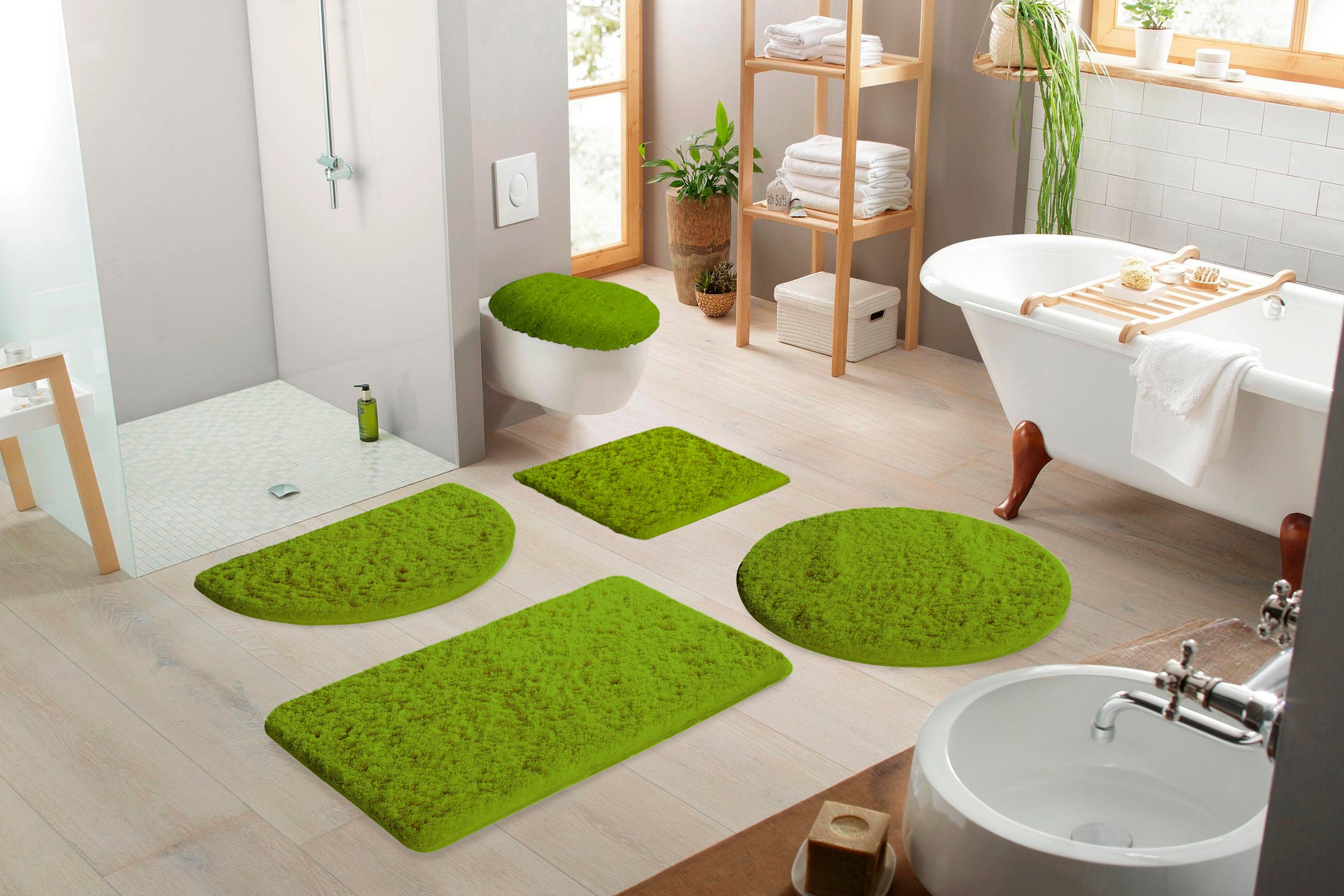 Möve Badematte »Superwuschel, Badvorleger, Badezimmer Teppich«, rutschhemmend beschichtet, strapazierfähig-schnell trocknend-fussbodenheizungsgeeignet, Mikrofaser-Badematte, Badteppich, rechteckig, rund & als 3-tlg. Set