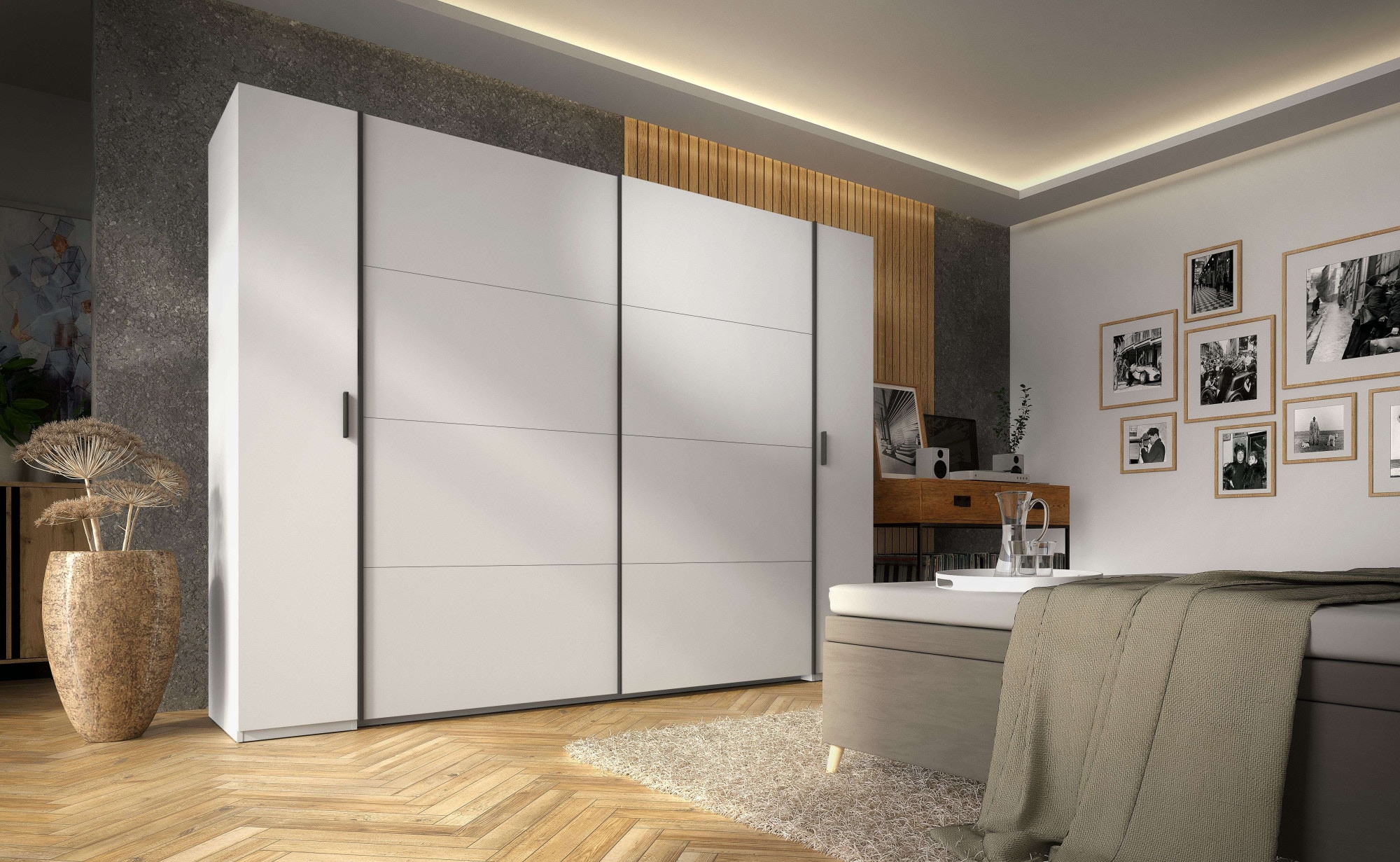 Home affaire Kleiderschrank »Antioch, FSC-zertifiziert, mit Dreh-UND Schiebetüren«, (B/T/H 270/61,4/207cm, inklusive Einlegeböden und Kleiderstangen), mit oder ohne Spiegel und Schubladen - YOUR Choice