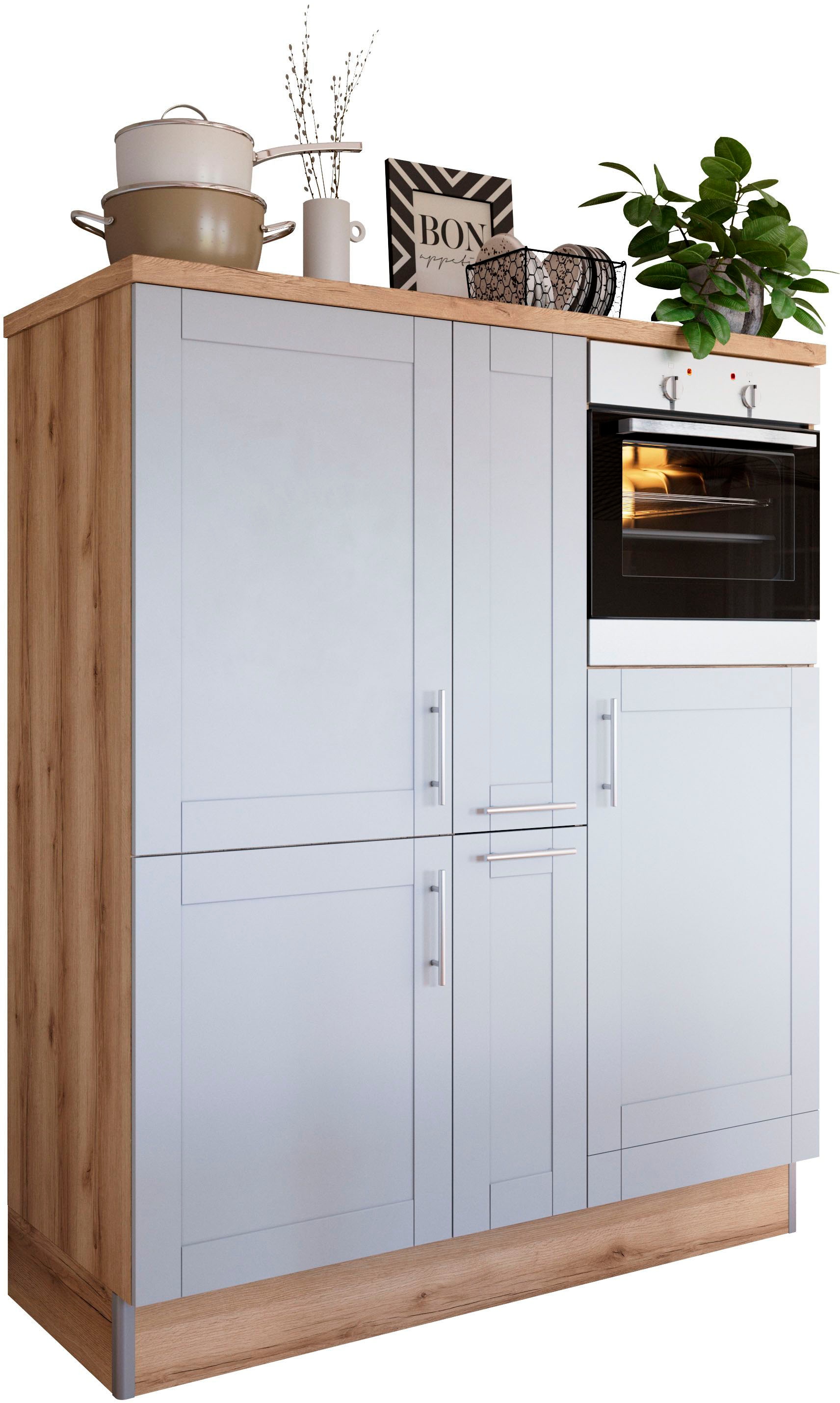 KOCHSTATION Pantryküche »KS-Ahus«, Breite 150 cm,wahlweise mit E-Geräten,Soft-Close-Funktion