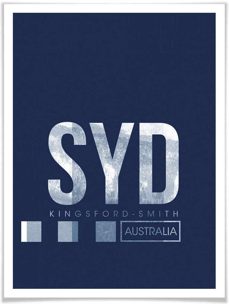 Wall-Art Poster »Wandbild SYD Flughafen Sydney«, Flughafen, (1 St.), Poster,  Wandbild, Bild, Wandposter online shoppen | Jelmoli-Versand