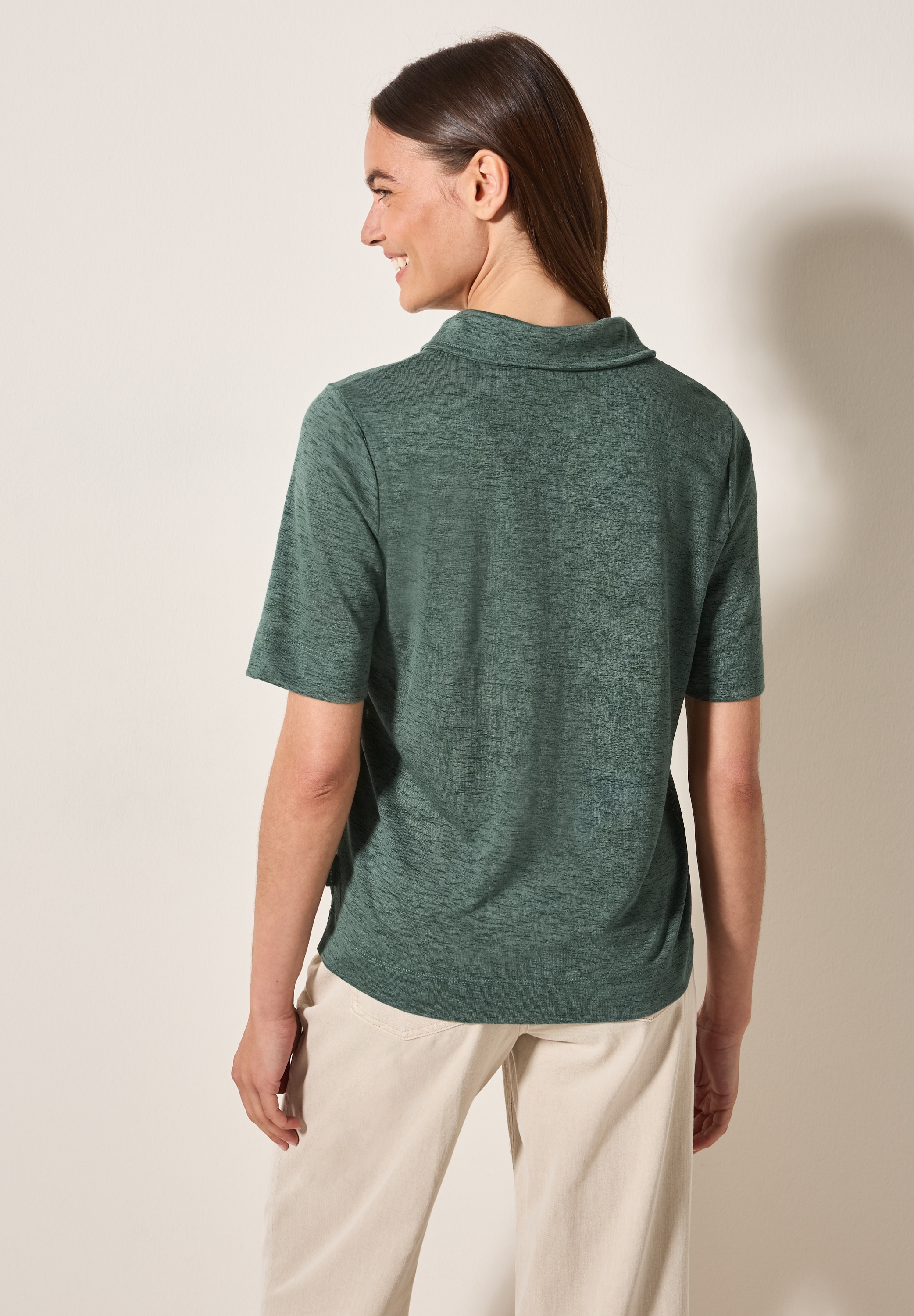 Cecil Poloshirt, in Leinen-Optik