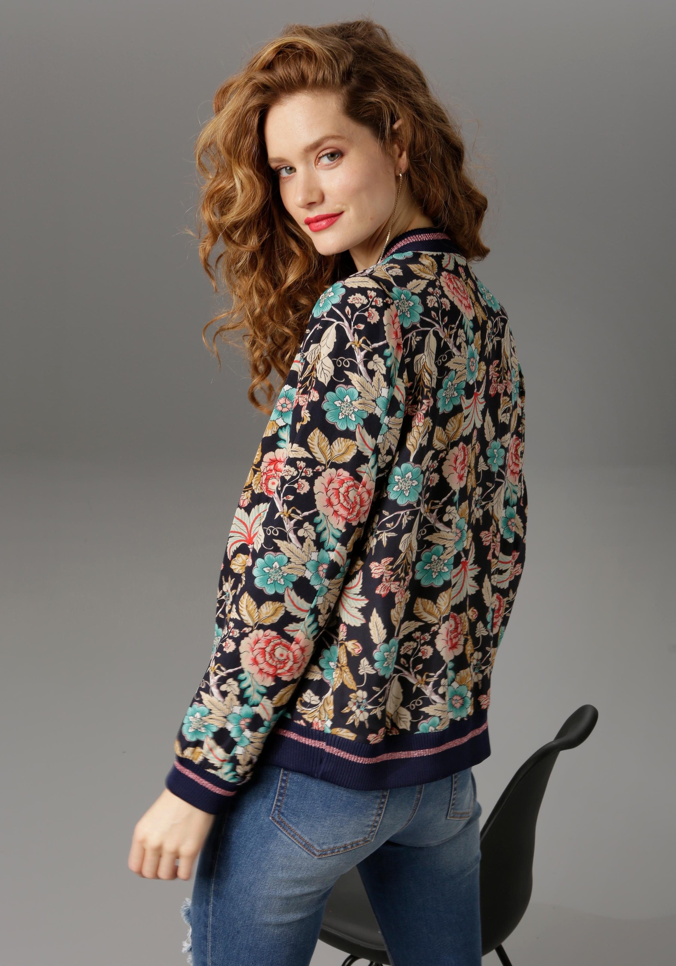 Aniston CASUAL Blouson, mit Blumendruck online shoppen bei Jelmoli-Versand  Schweiz