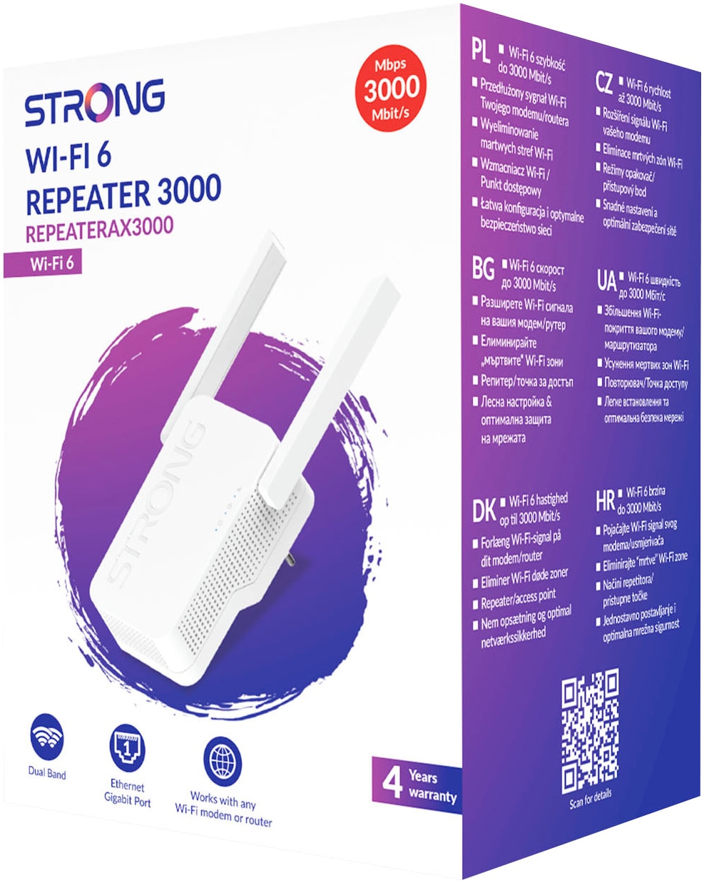 Strong WLAN-Repeater »Dualband WLAN Repeater bis 3000 Mbit/s, WiFi 6, Accesspoint«, (1 St.)