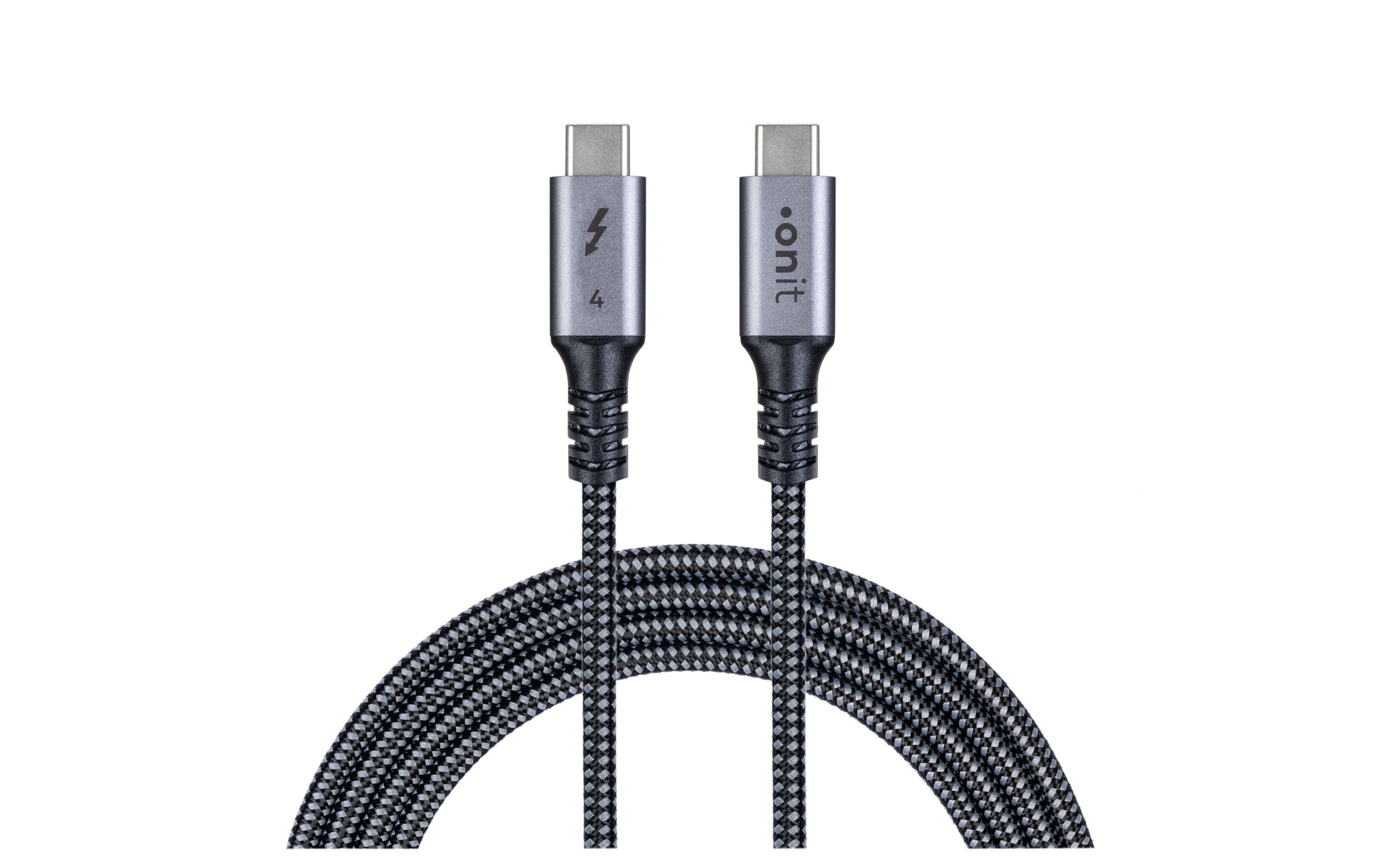 USB-Kabel »4-Kabel USB C - USB C 1 m, Grau/Schwarz«