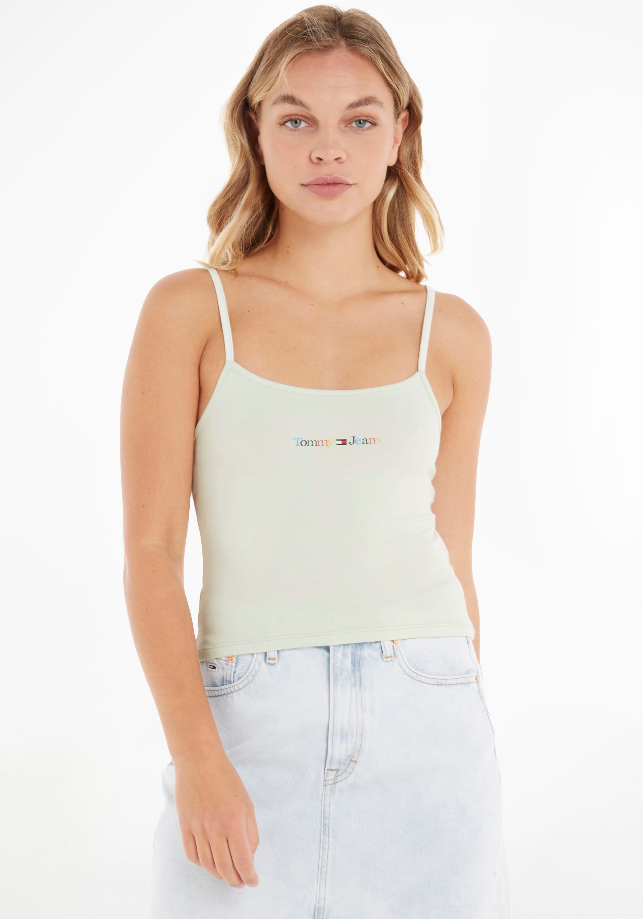 Tommy Jeans Trägertop »TJW BBY COLOR LINEAR STRAP TOP«, mit buntem Logoschriftzug kaufen