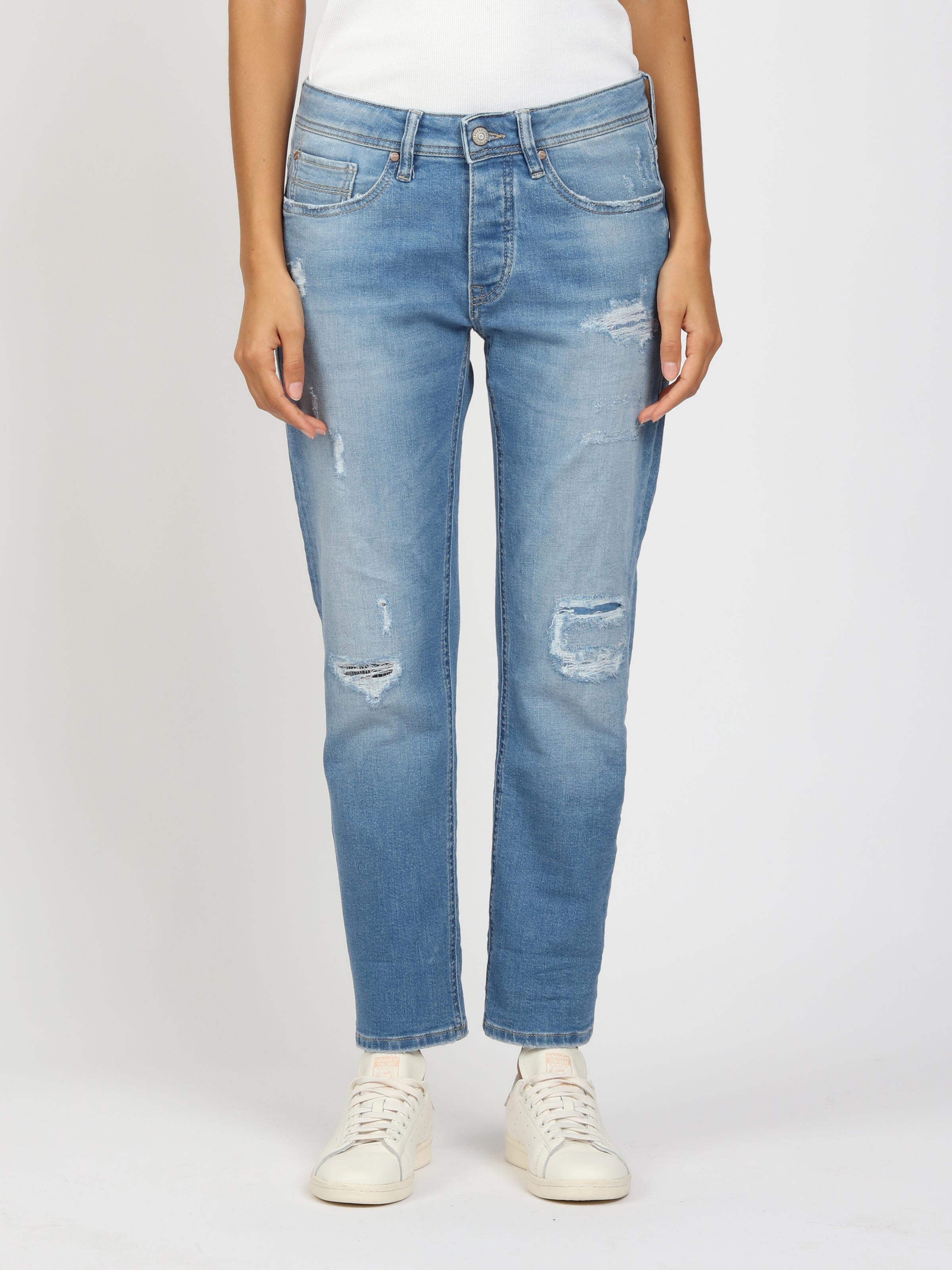 GANG Boyfriend-Jeans "94NICA CROPPED" mit geraden und verkürzten Beinverlauf