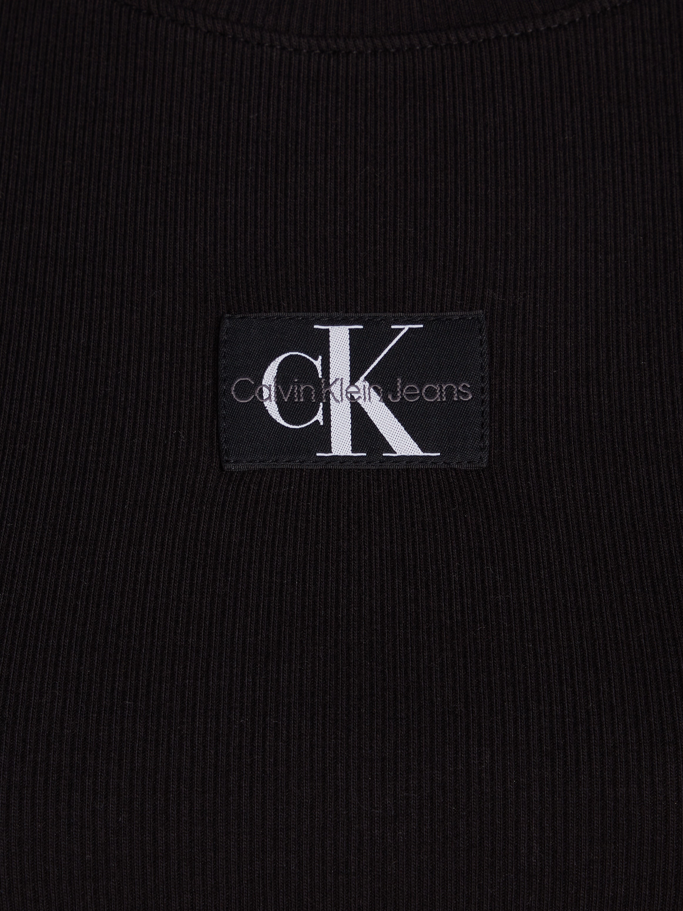 Calvin Klein Jeans T-Shirt »WOVEN LABEL RIB BABY TEE«, mit Logopatch