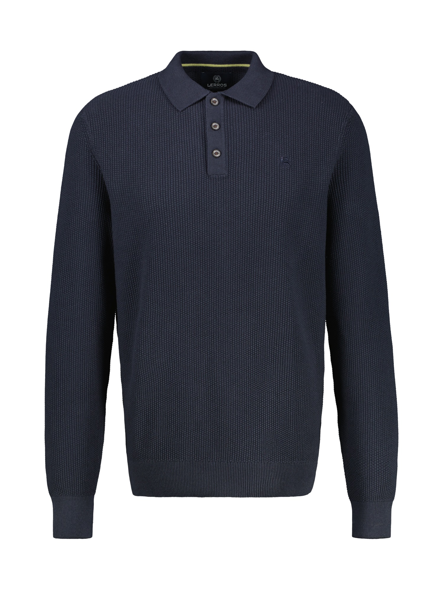 LERROS Strickpullover »LERROS Langarmpoloshirt, gestrickt«
