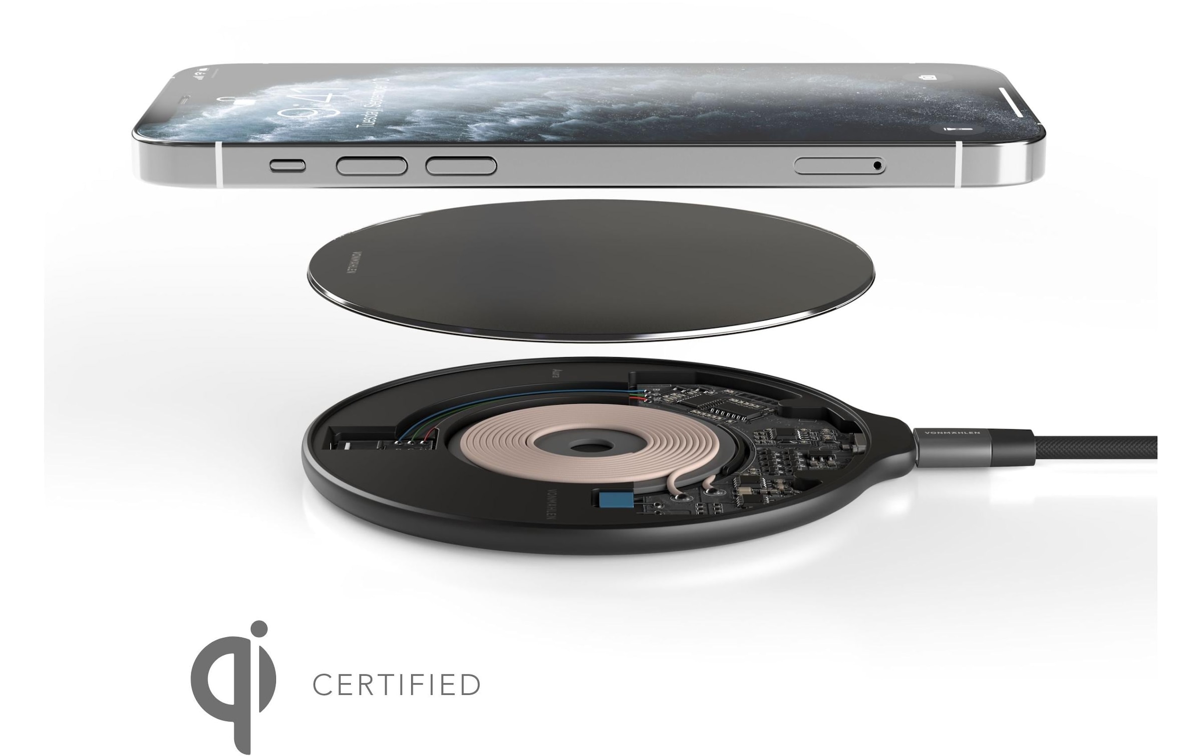 VONMÄHLEN Wireless Charger »Aura Black«